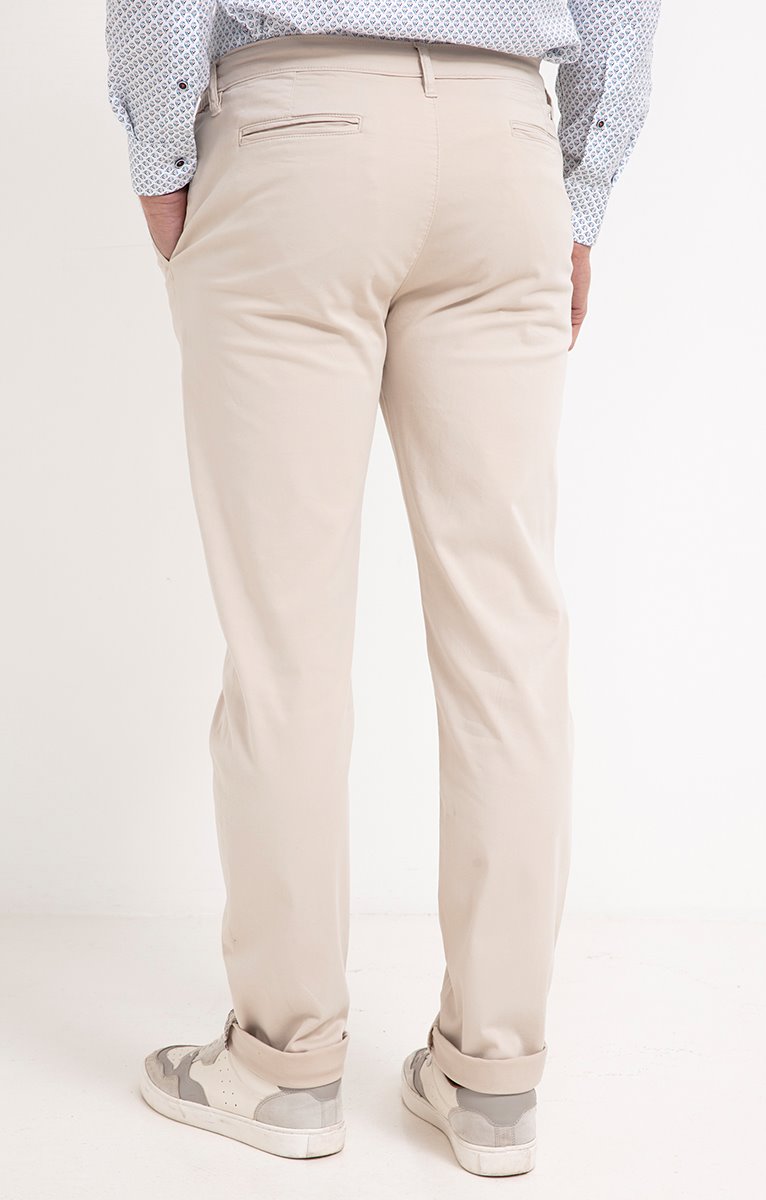 Pantalon chino coupe élatiquée - ÉCRU