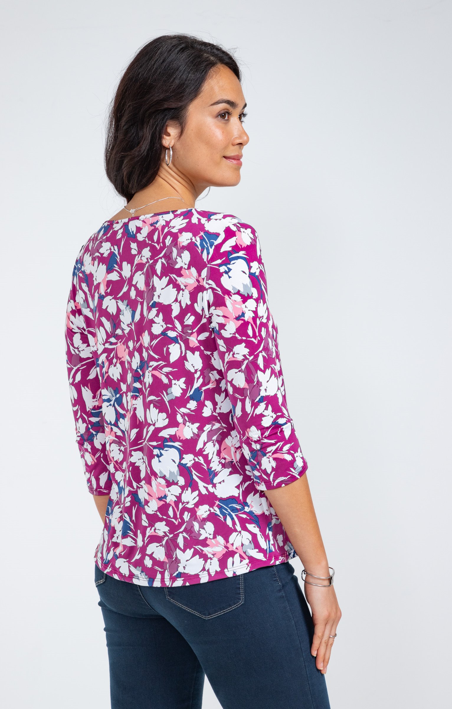 Tee-shirt col V - LIE DE VIN