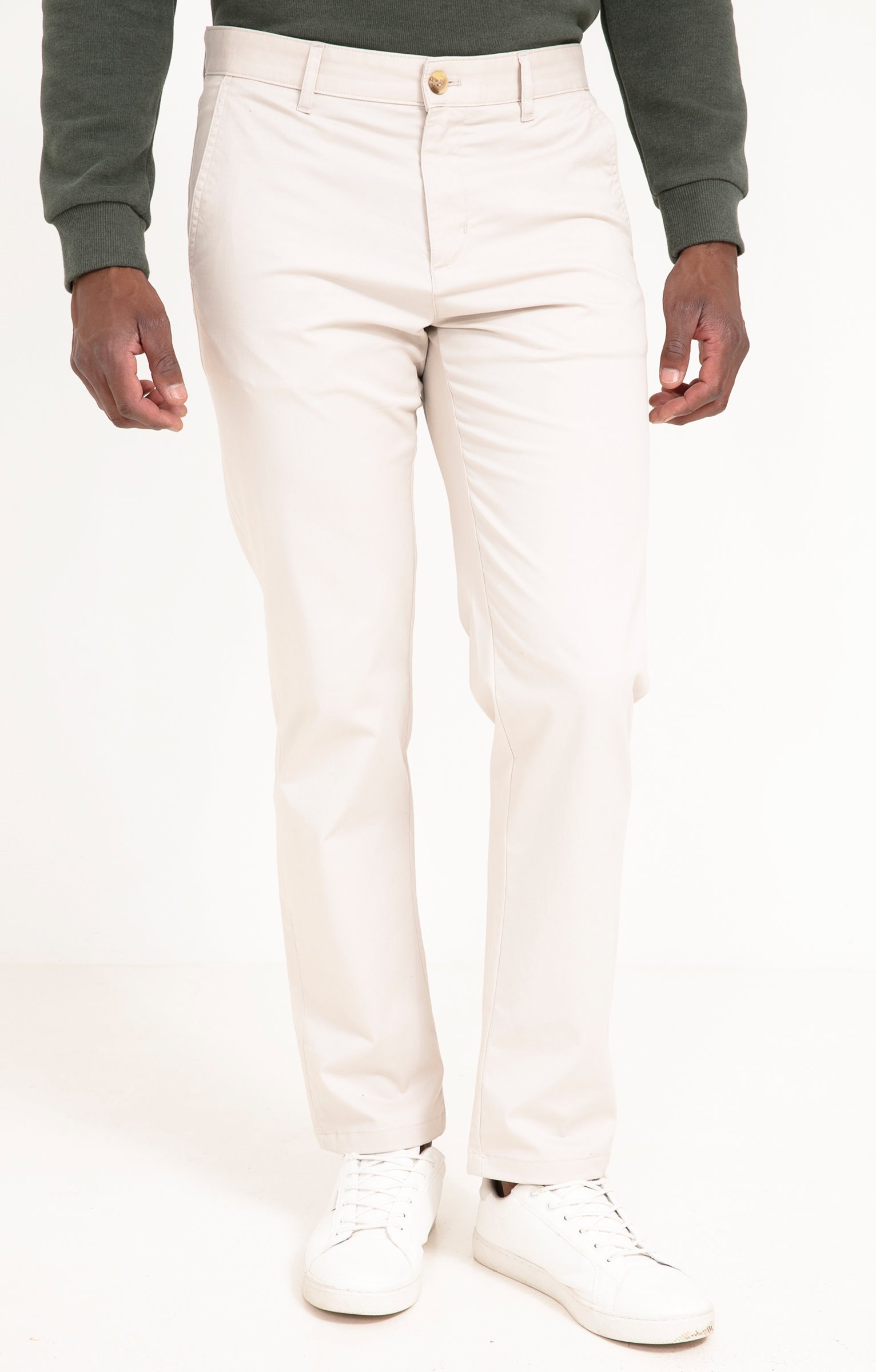 Pantalon chino Uni - ÉCRU