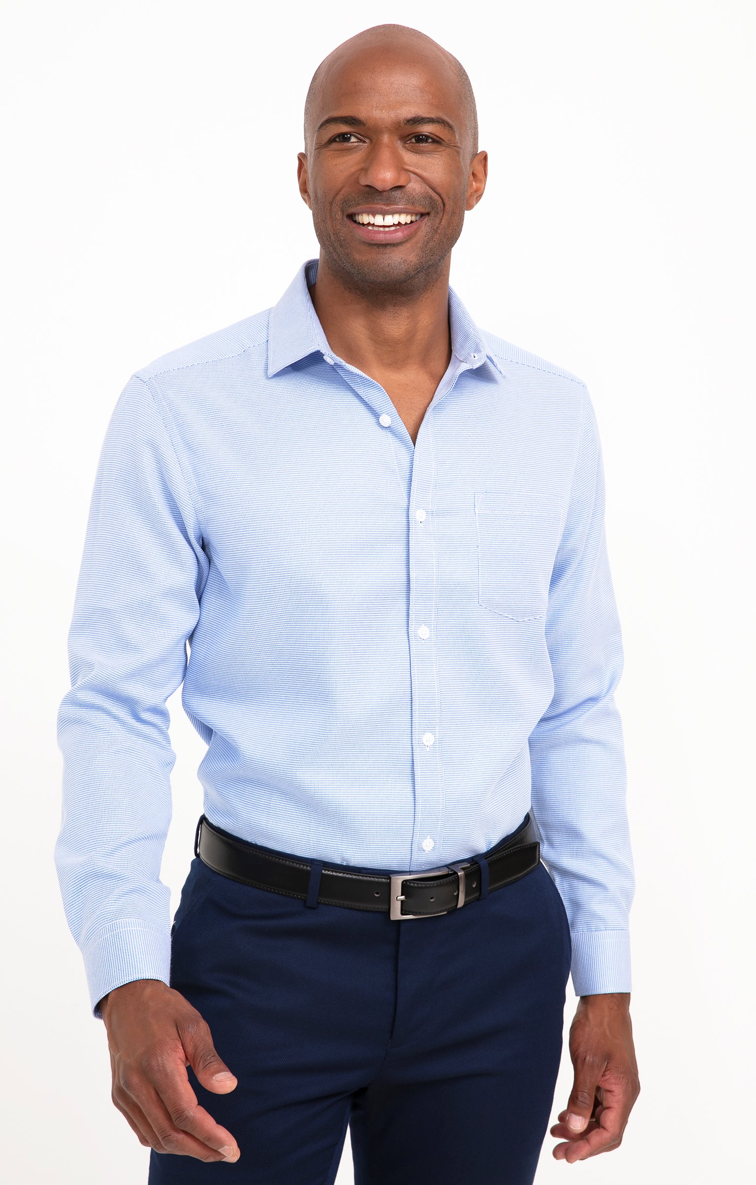 Chemise MICROBAR coupe regular - BLEU CIEL