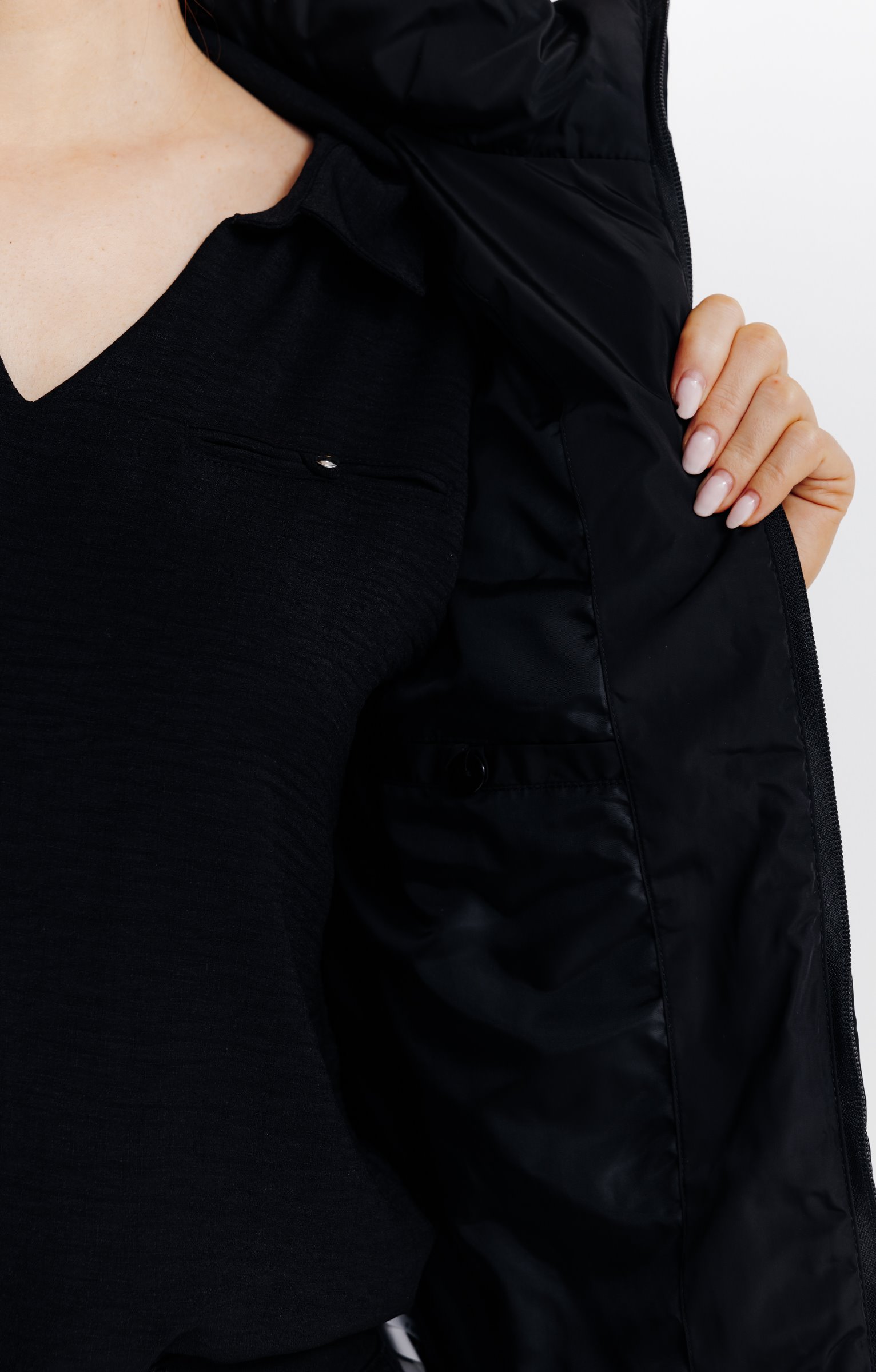 Doudoune courte matelassage fantaisie - NOIR