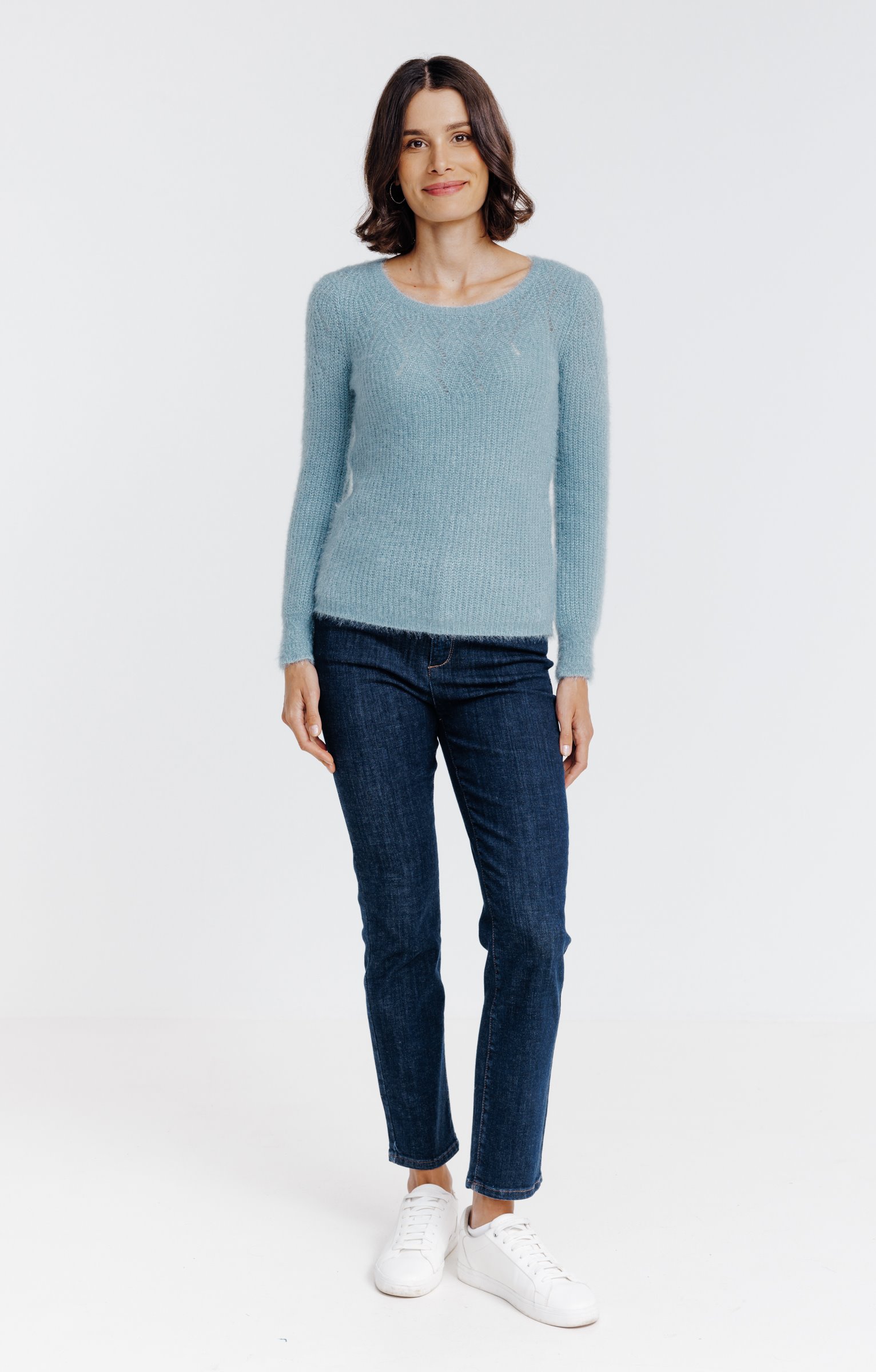 Pull maille anglaise - VERT NIL