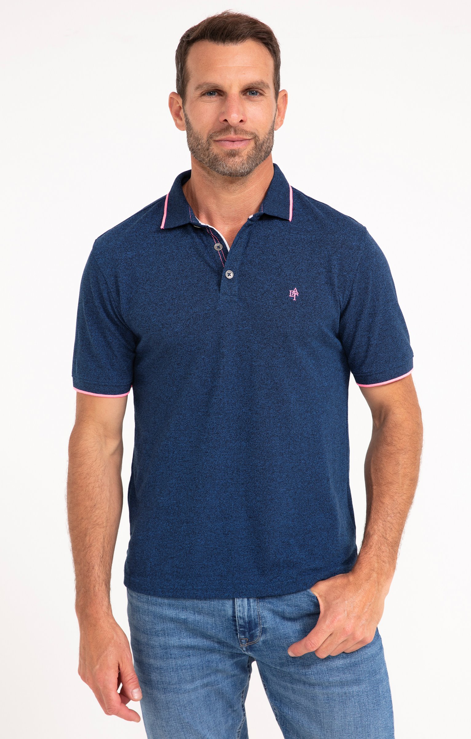 Polo manches courtes Chine fluo - BLEU