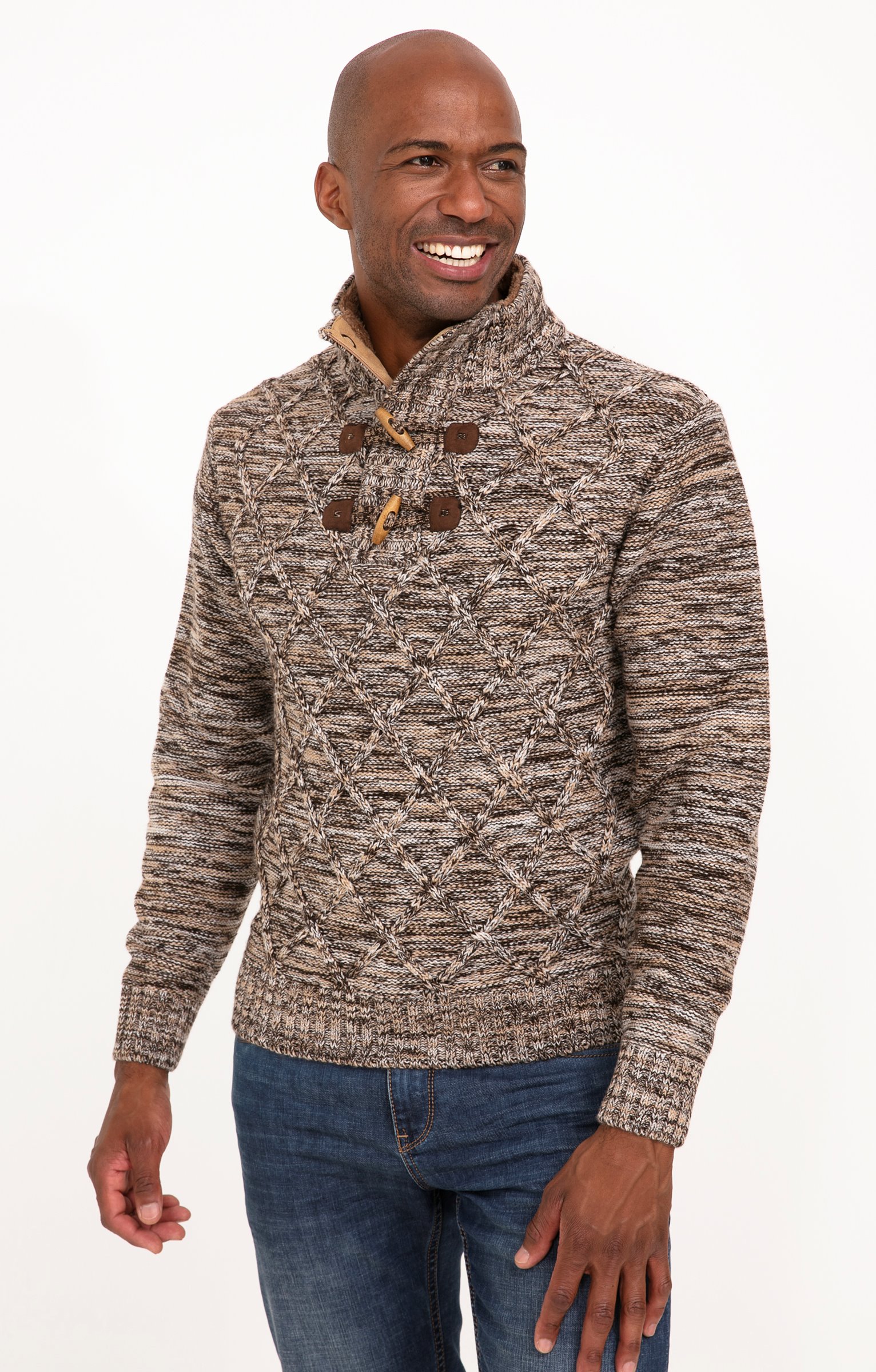 Pull col montant torsadé - CAMEL