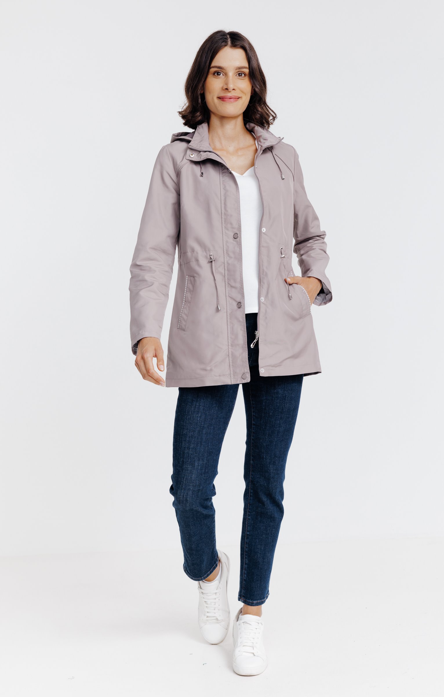 Parka avec capuche amovible - TAUPE