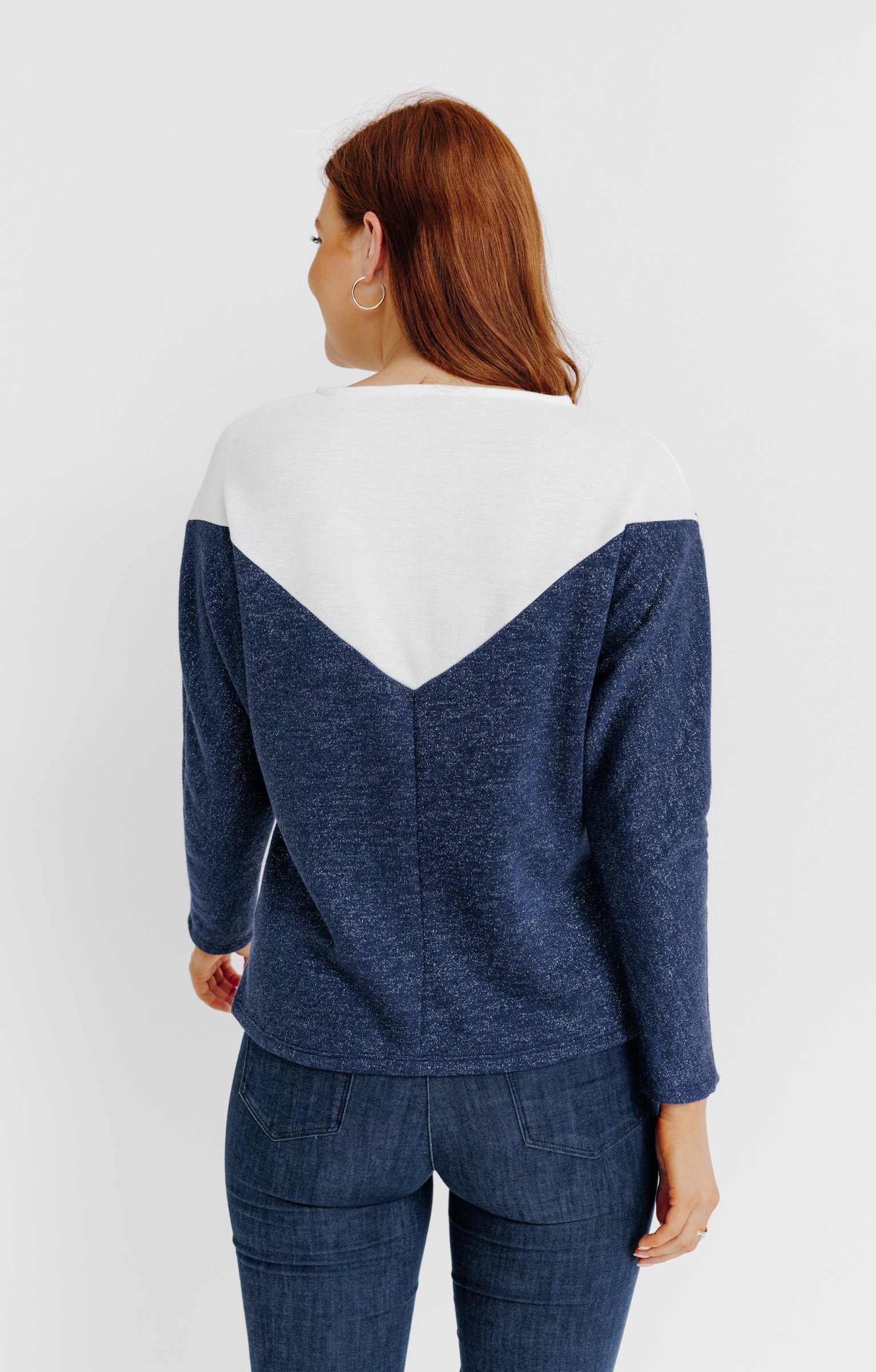 Tee-shirt chaud manches souris  - MARINE