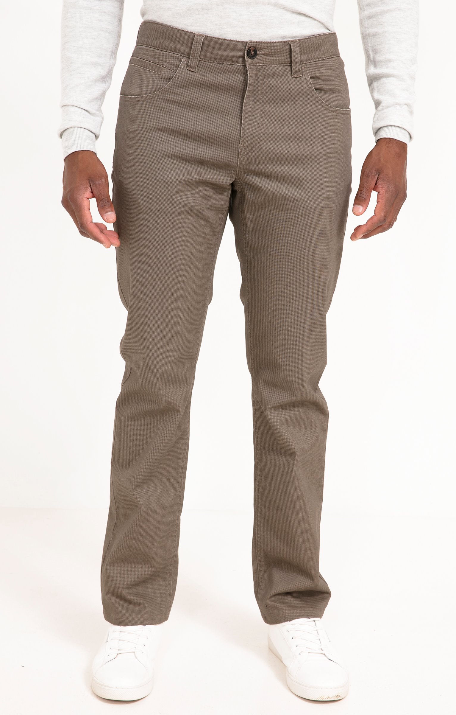 Pantalon 5 poches imprimé Gary - TAUPE