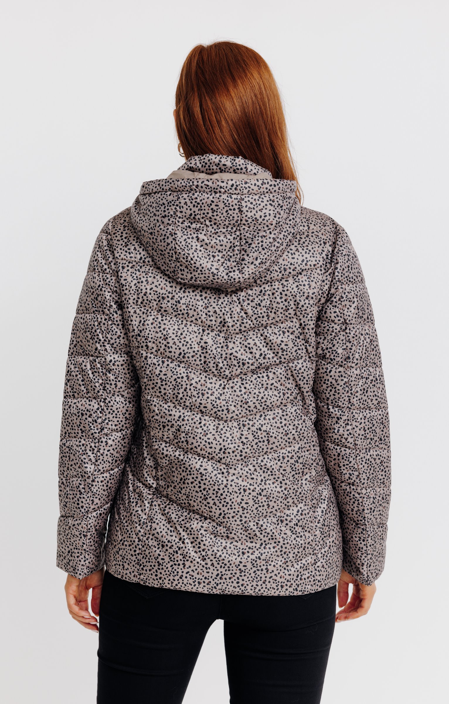 Doudoune courte imprimé fantaisie - GRÈGE