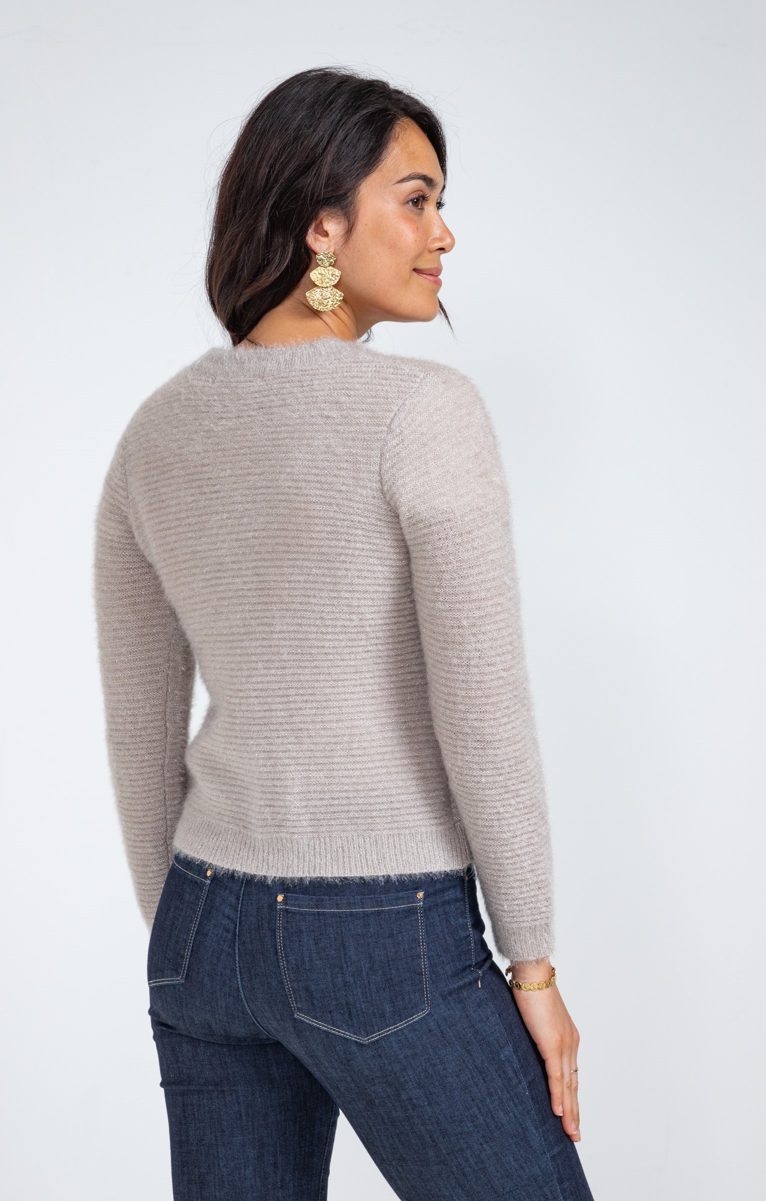 Cardigan maille fluffy - BEIGE