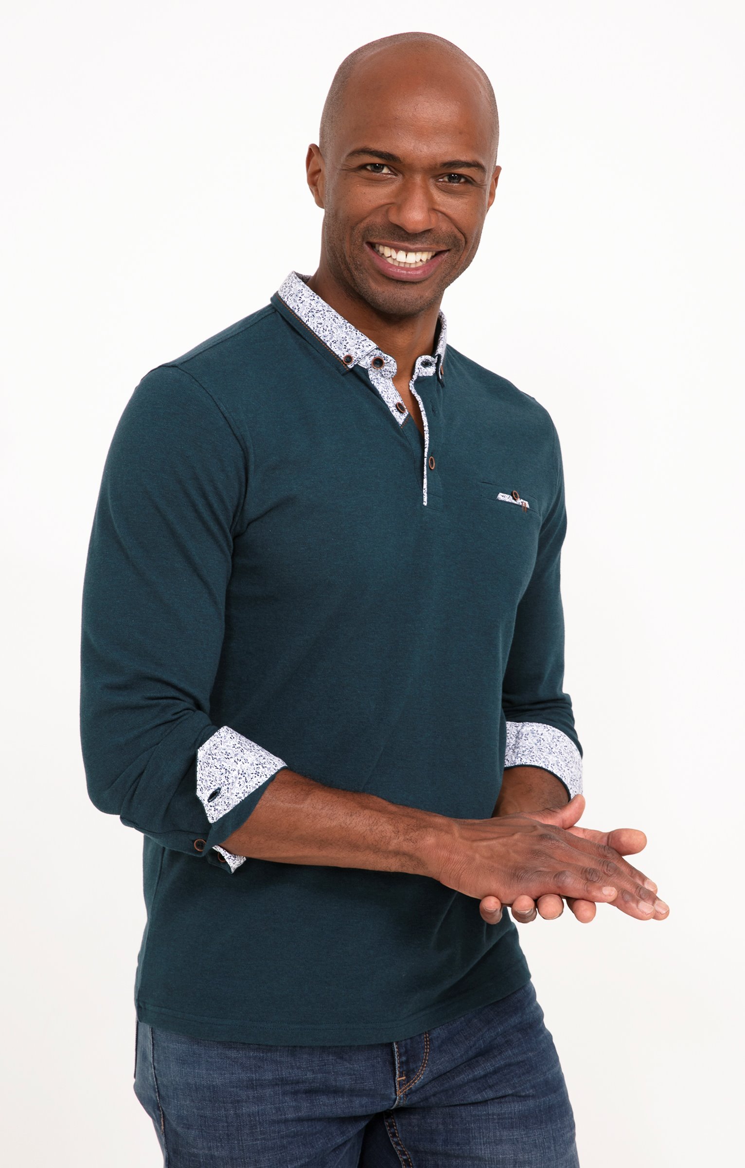 Polo manches longues Romantique - PÉTROLE