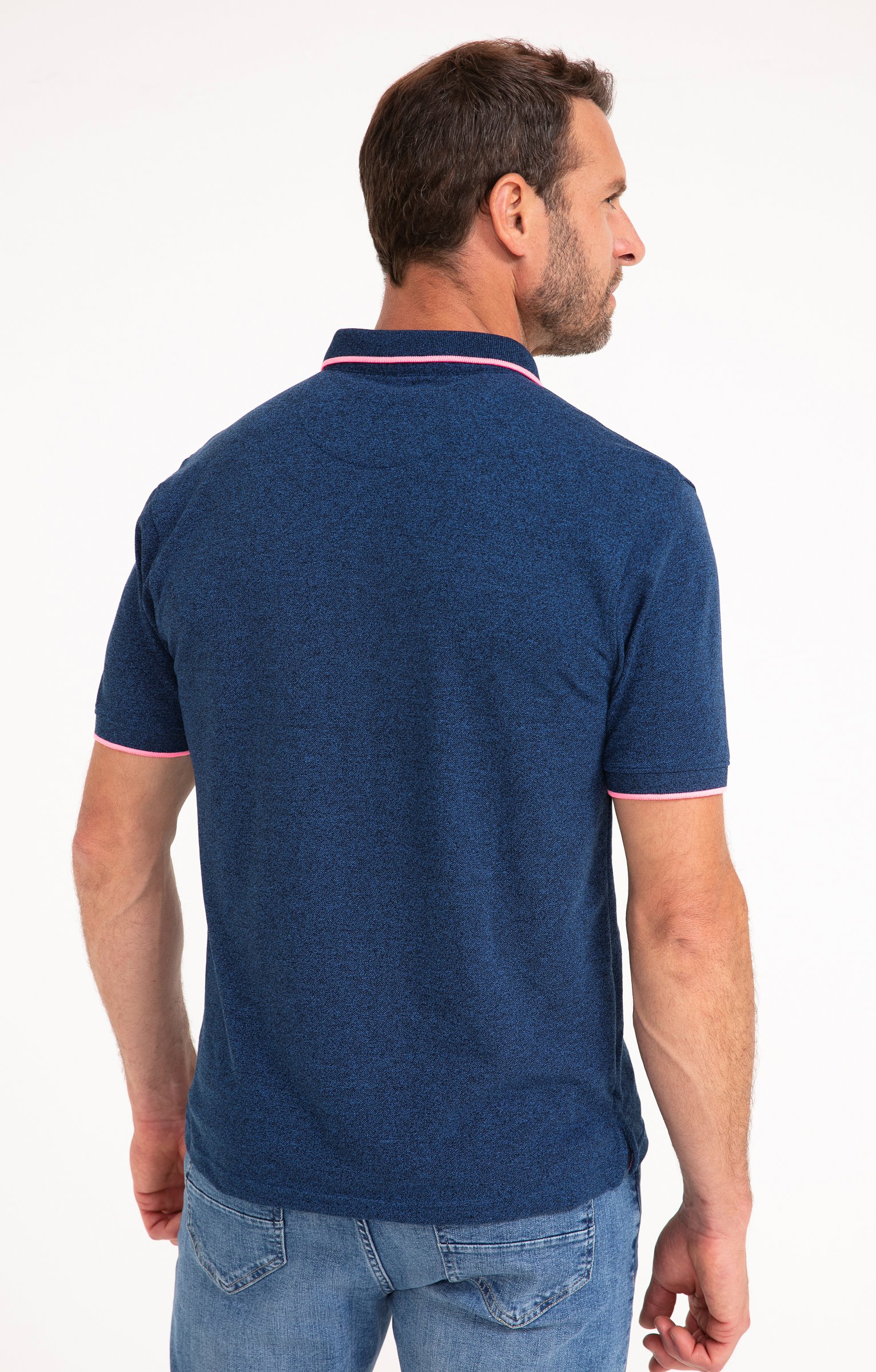 Polo manches courtes Chine fluo - BLEU