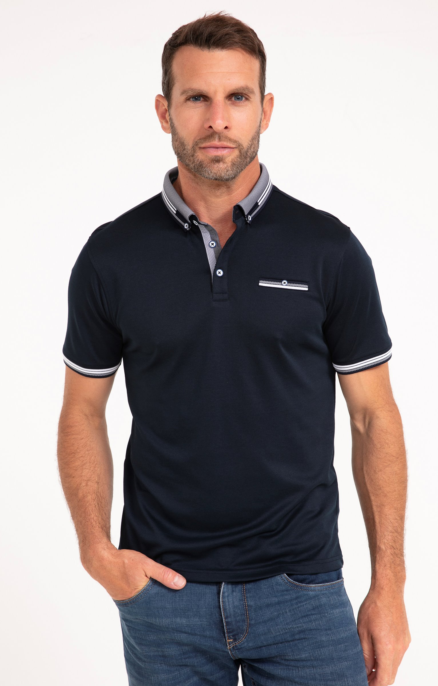 Polo manches courtes Rail Léger - MARINE