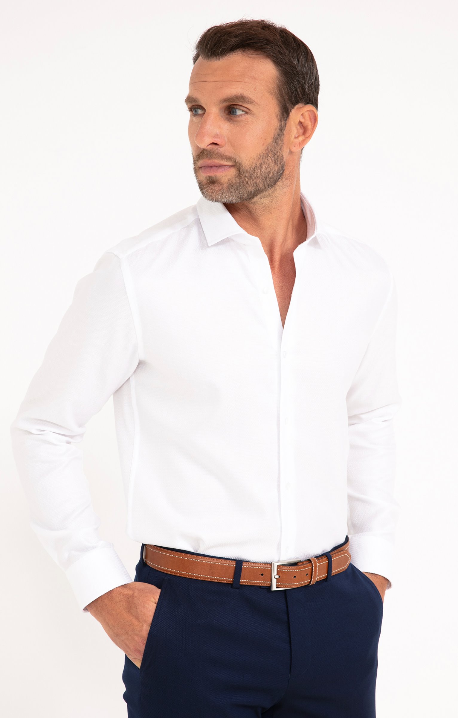 Chemise WHITEYE coupe ajustée - BLANC