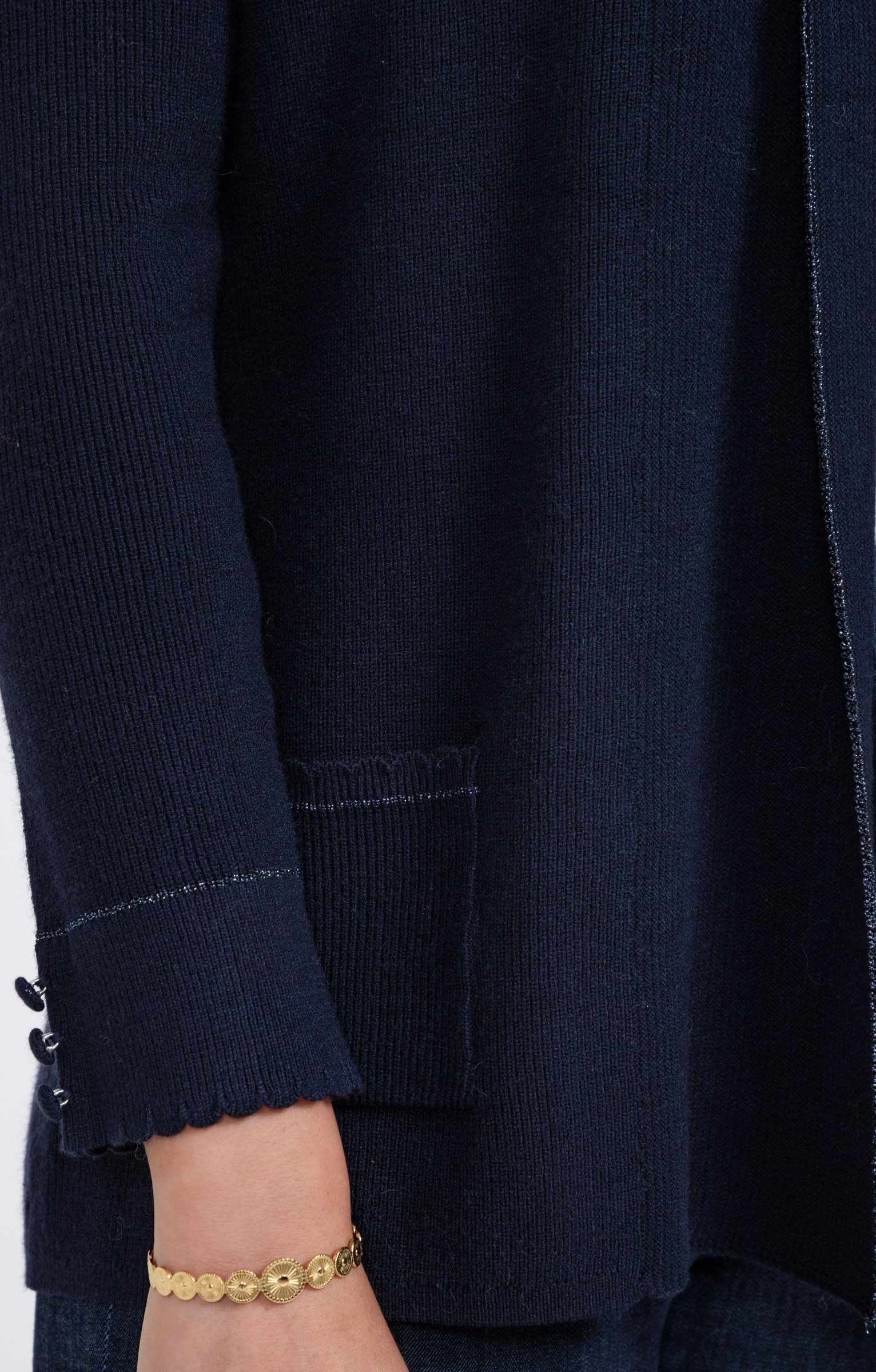 Cardigan côte anglaise - MARINE