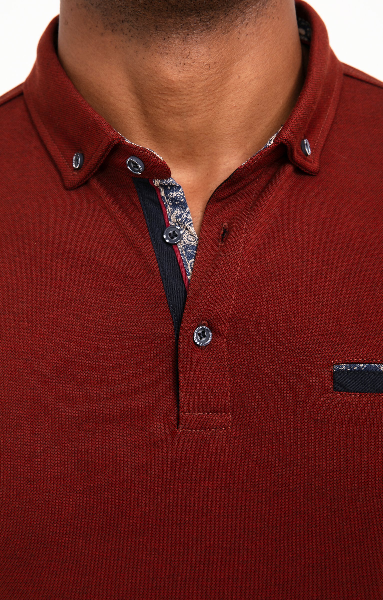 Polo manches longues Sheldon - BRIQUE