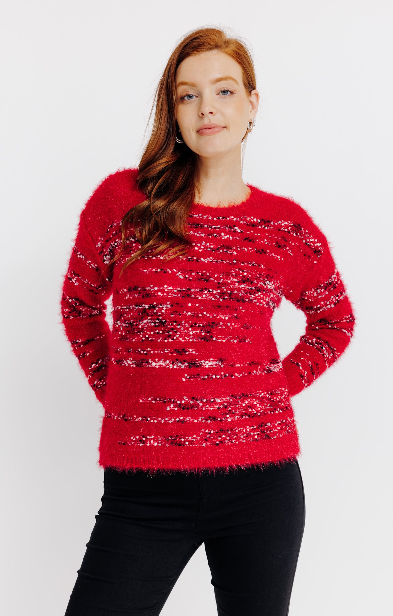 Pull à rayures - ROUGE