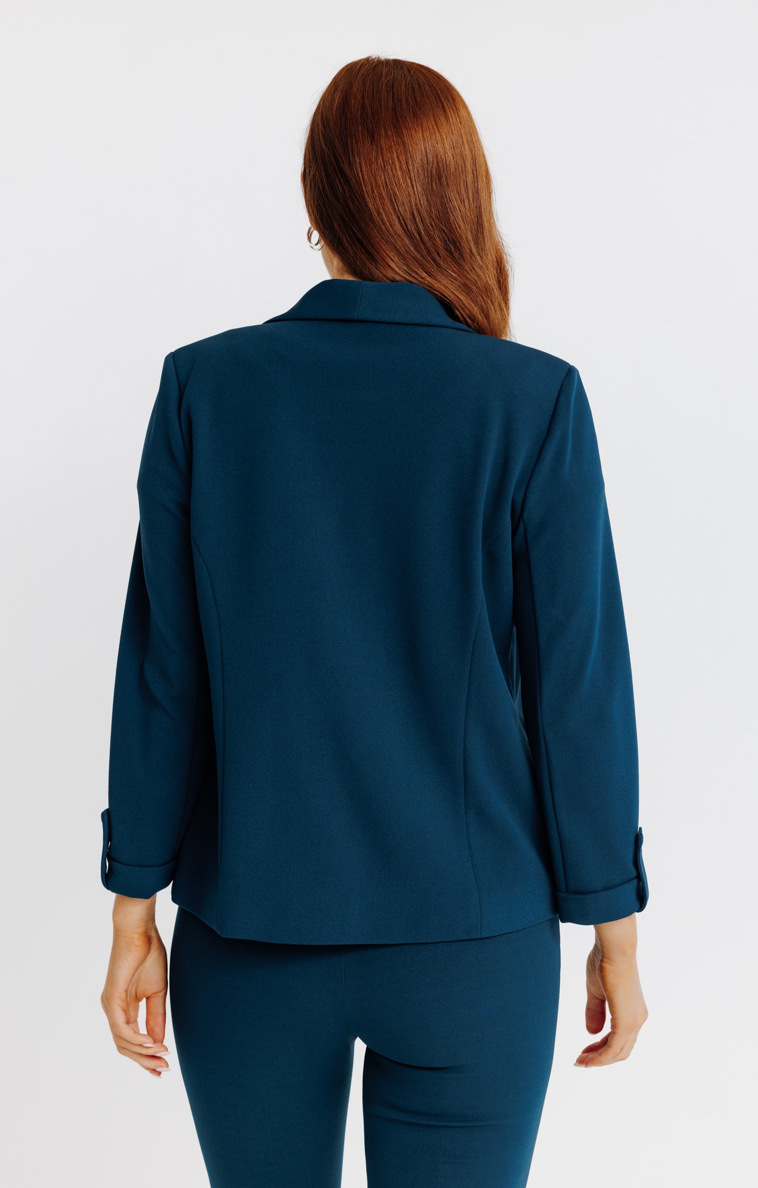 VESTE BLAZER AVEC COL CHÂLE  - PÉTROLE