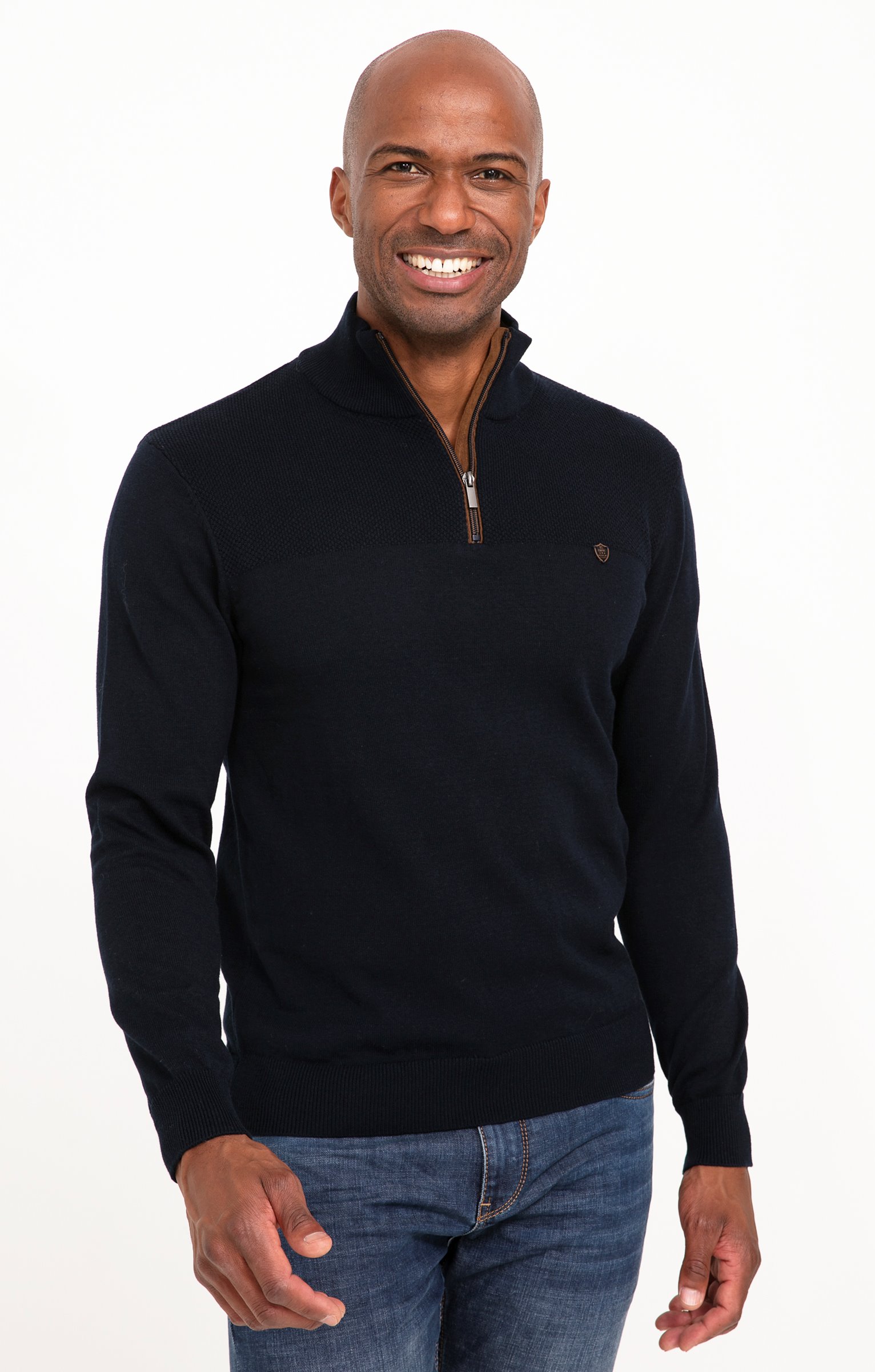 Pull col montant zippé - MARINE