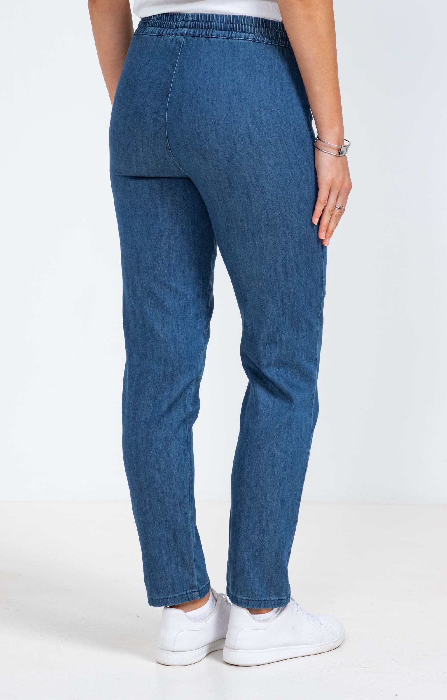 Pantalon coupe jogging en tencel denim - BLEU