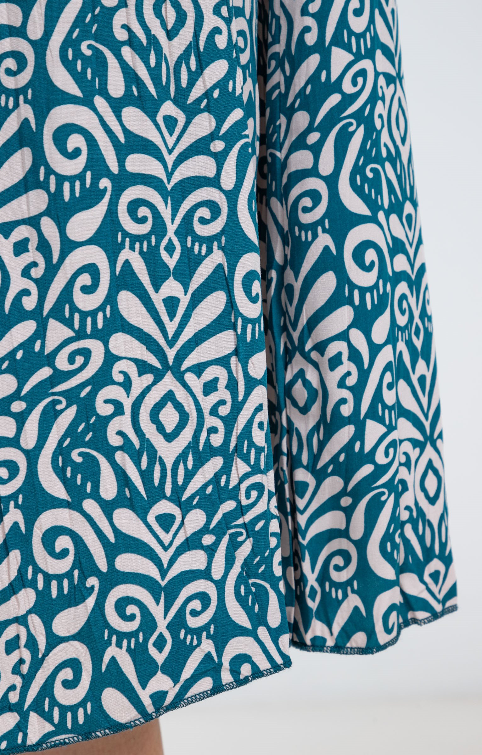 Jupe longue imprimée avec ceinture - VERT LAGON