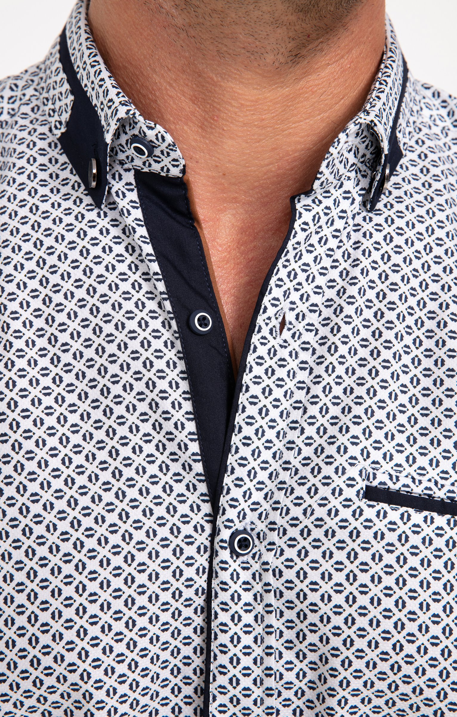 Chemise manches longues LUXOR en coton - BLANC