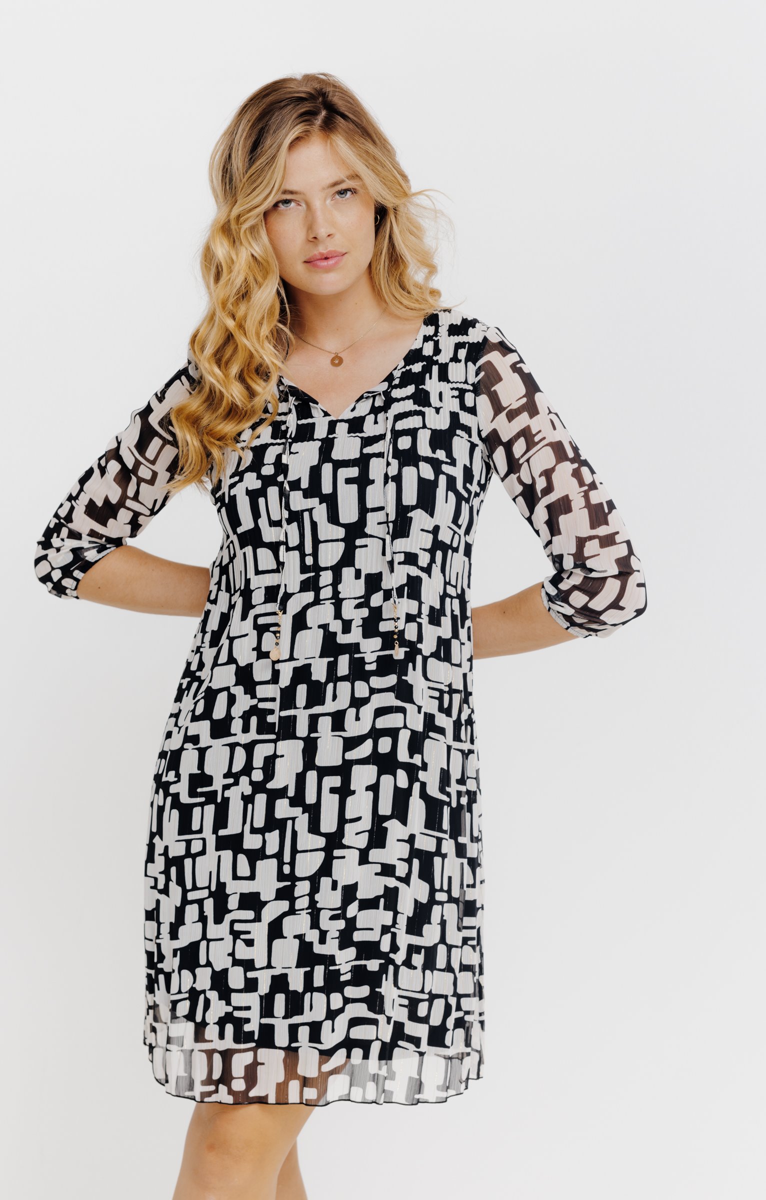 Robe plissée - NOIR