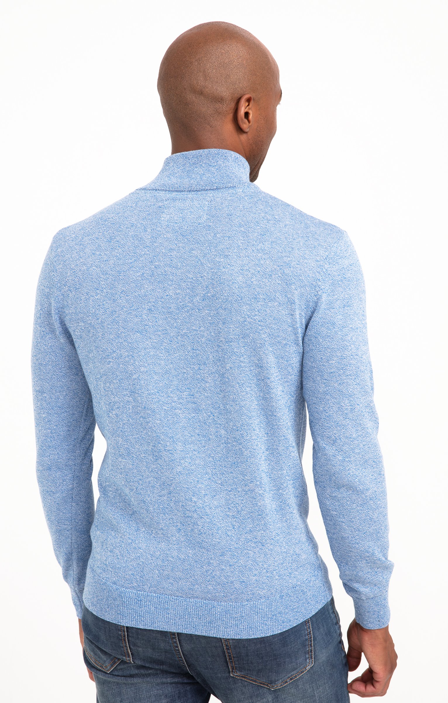 Pull col montant zippé - BLEU CIEL