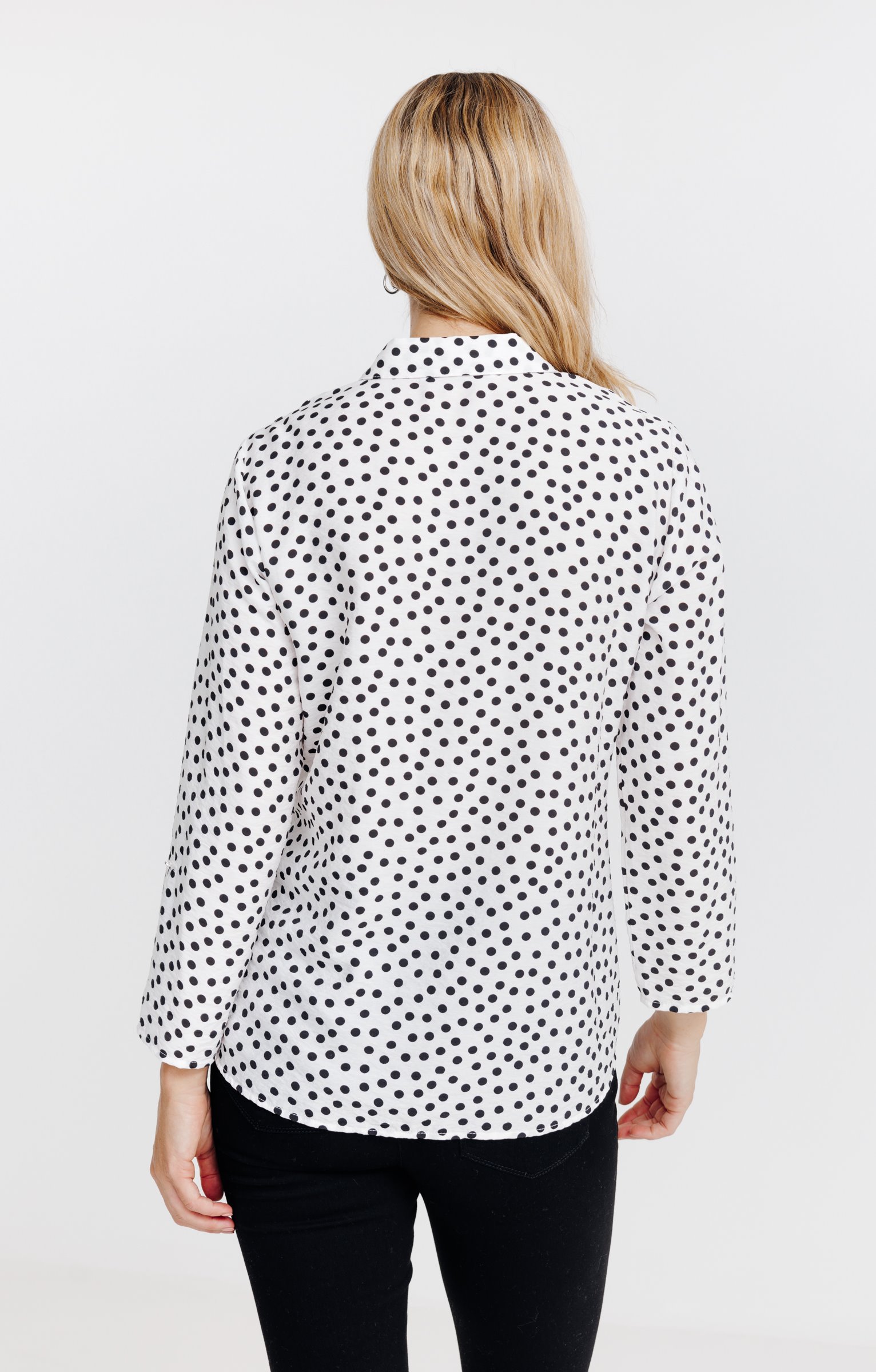 Chemise imprimée petits pois - ÉCRU