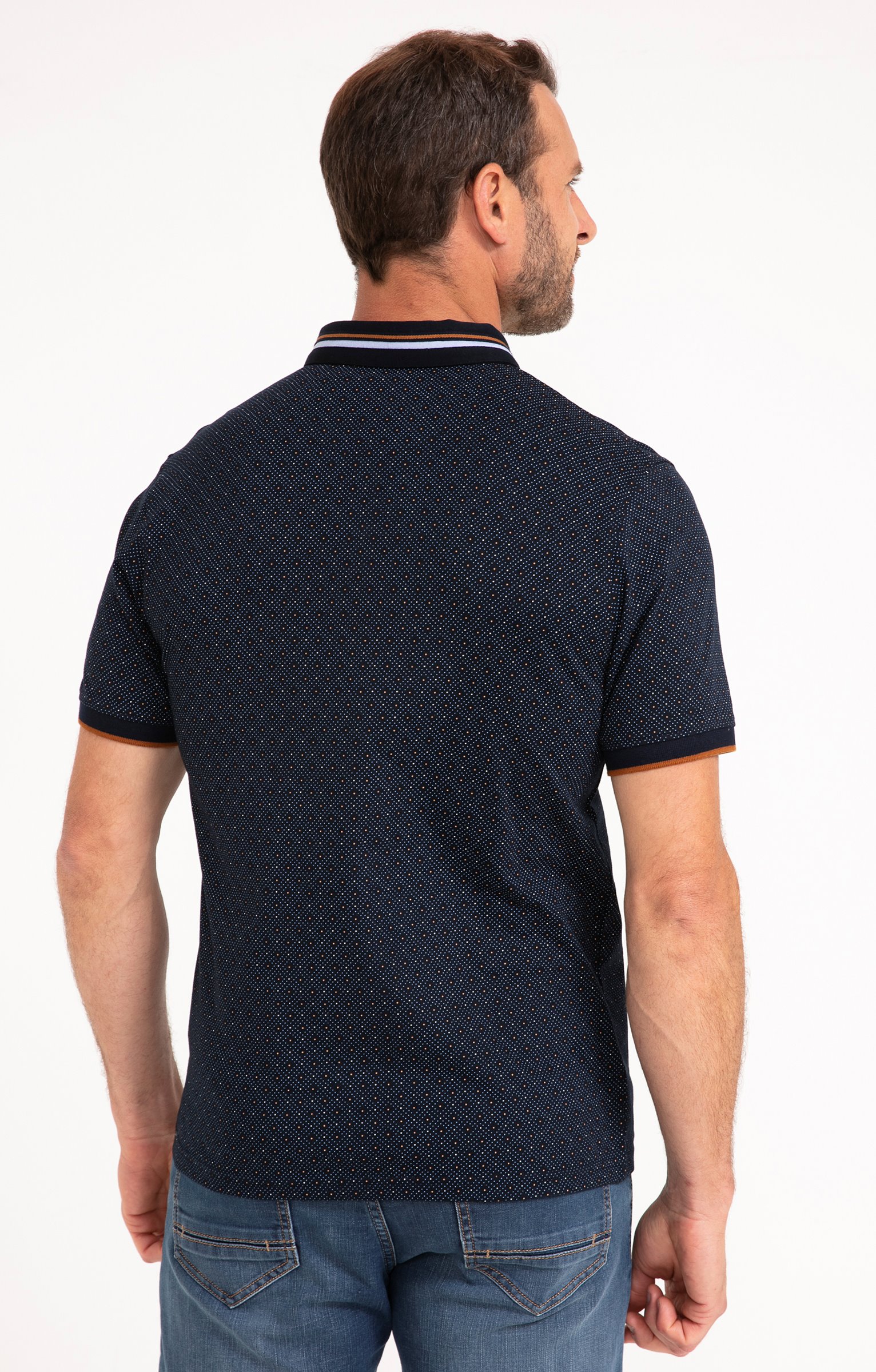 Polo manches courtes Points - MARINE