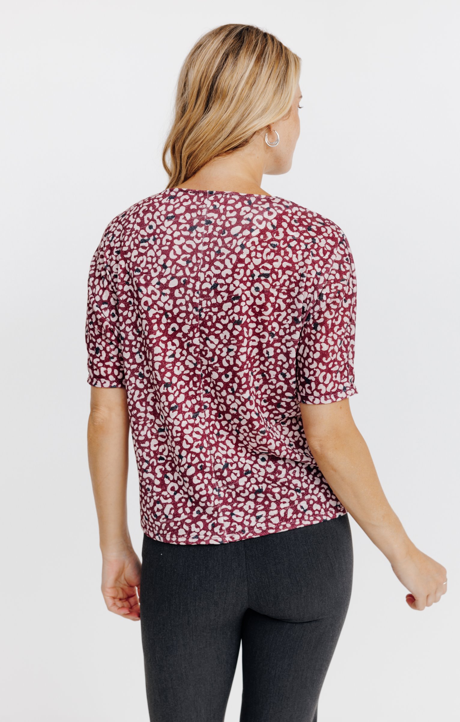 T-SHIRT FORME SOURIS AVEC COLLIER - BORDEAUX