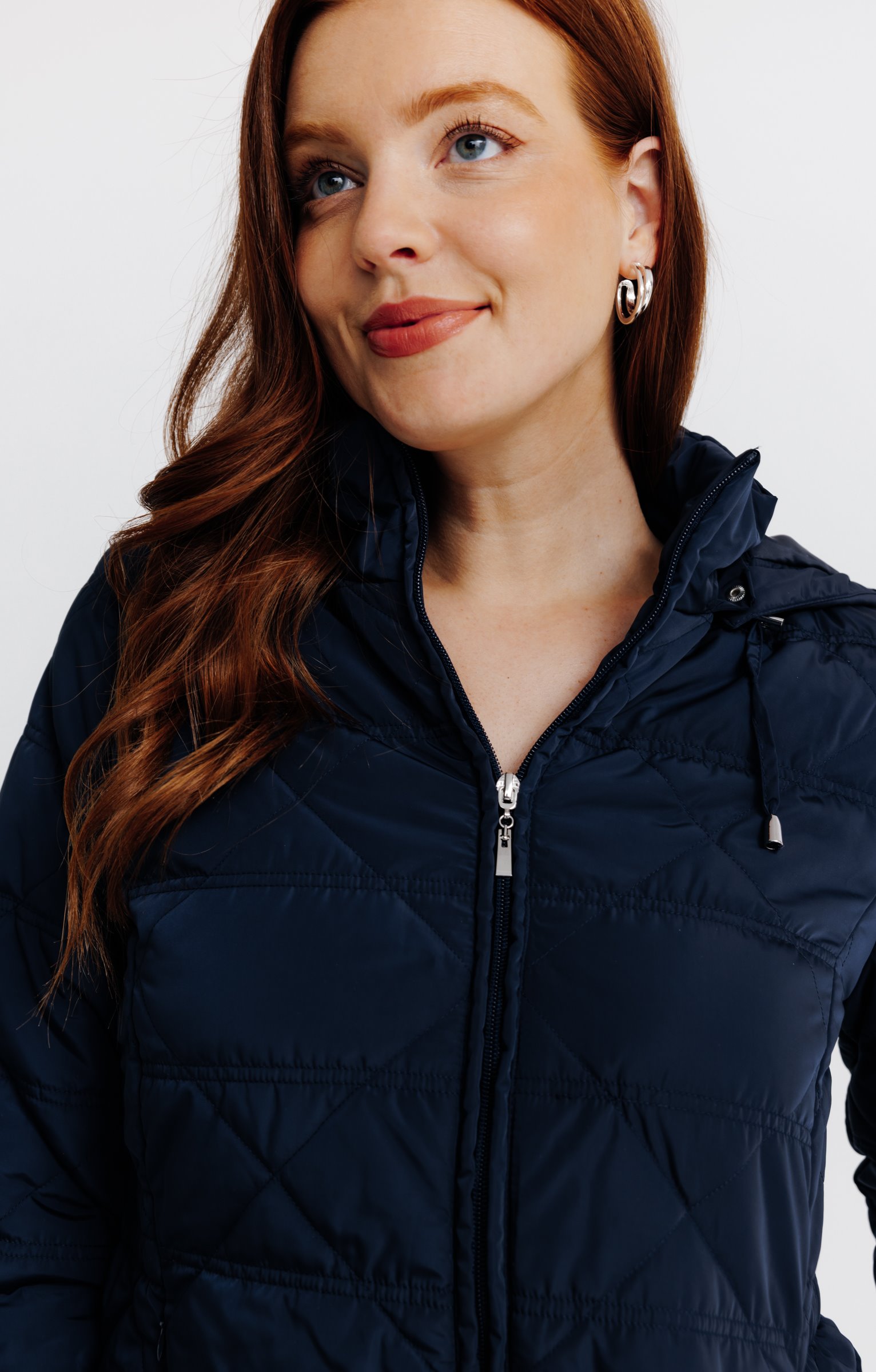 Doudoune courte matelassage fantaisie - MARINE