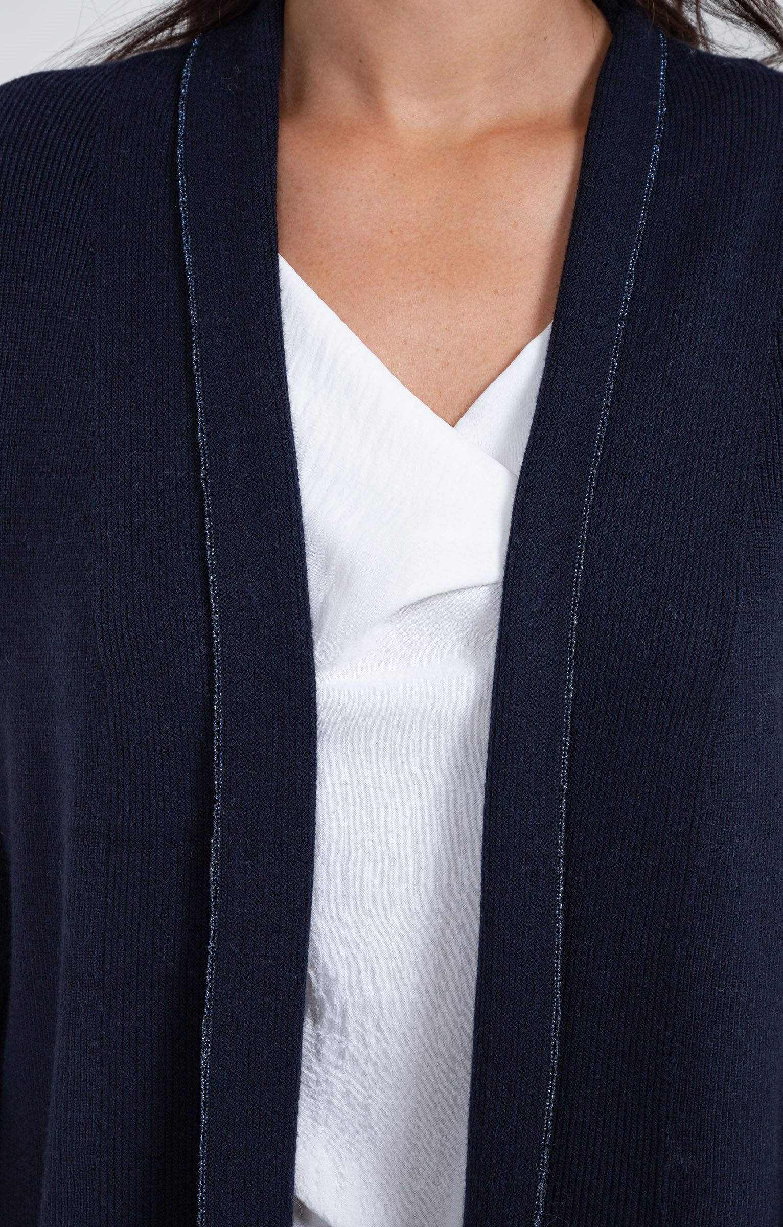 Cardigan côte anglaise - MARINE