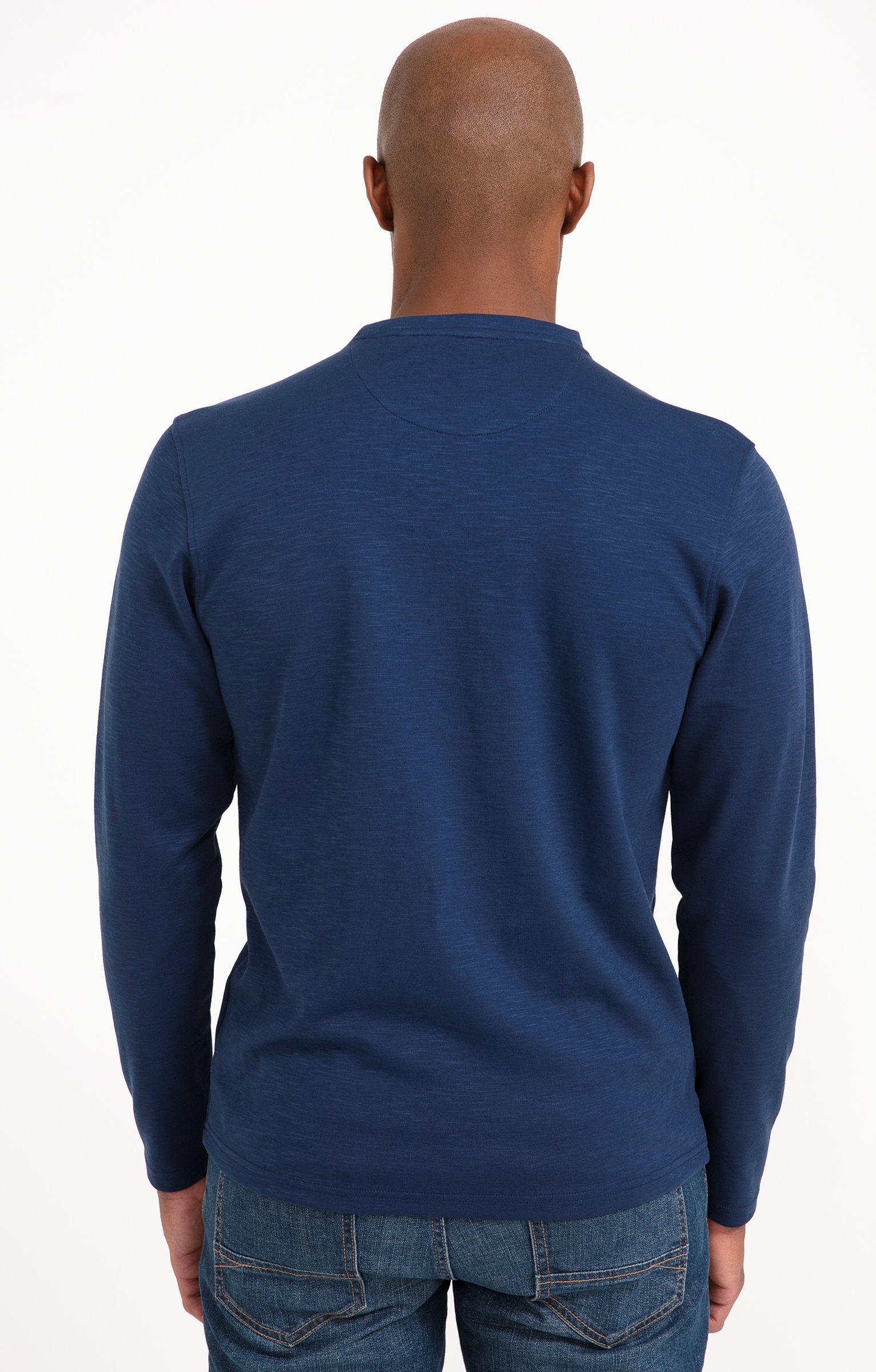 Tee-shirt manches longues Slub interlock - BLEU DUR