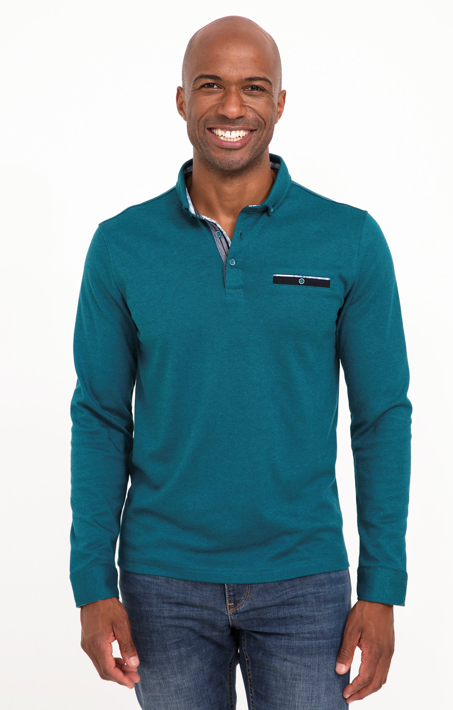 Polo manches longues Sheldon - PÉTROLE