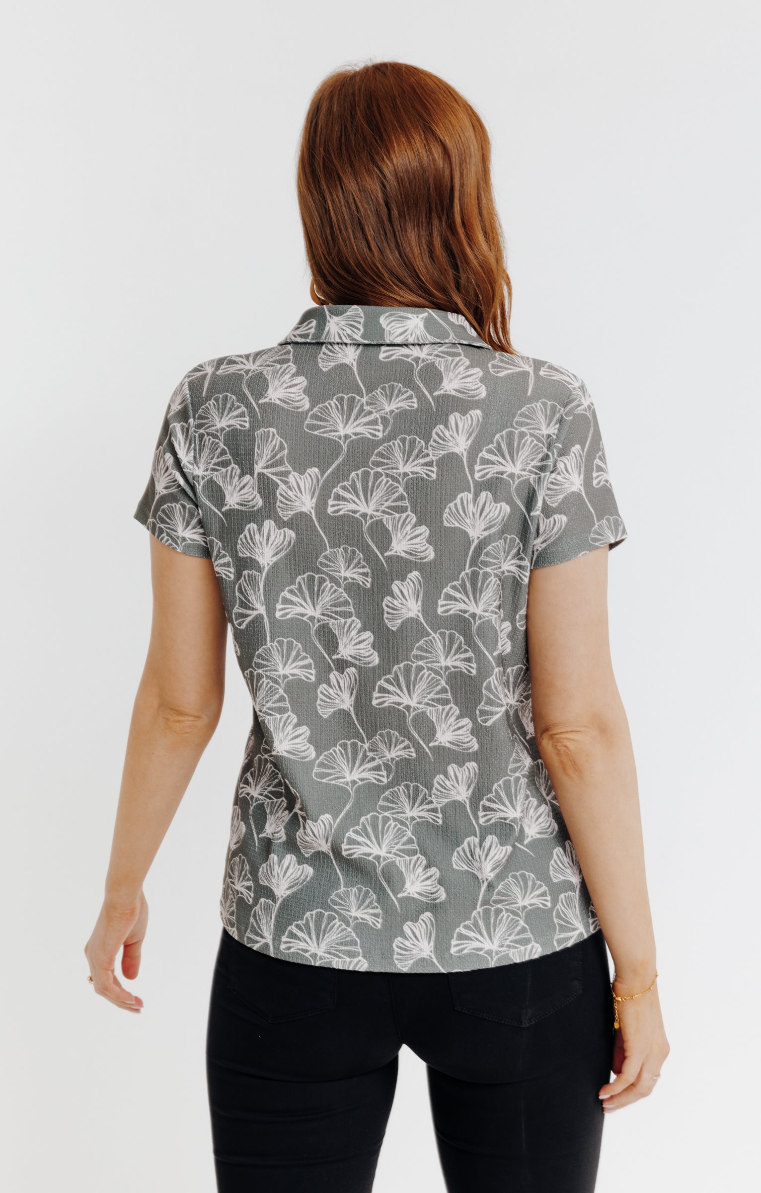 Tee-shirt 2-en-1 col chemise - KAKI CLAIR