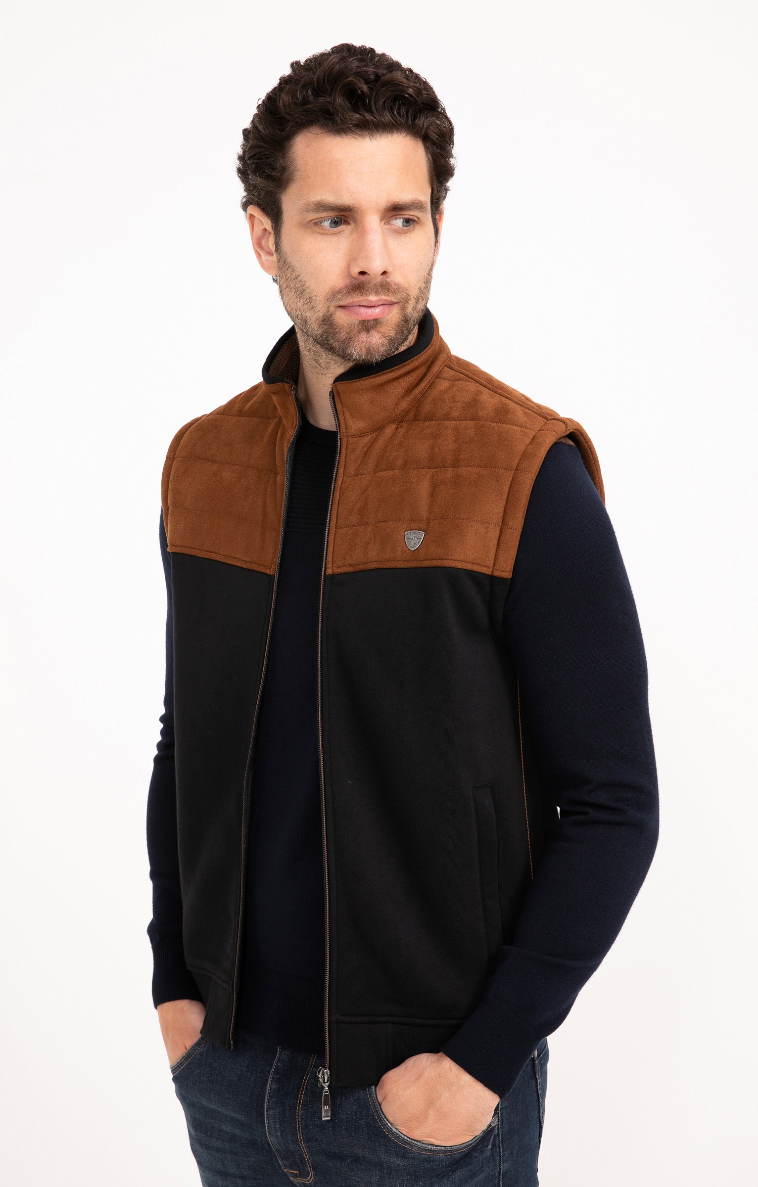 Gilet sans manches Top suedy - MARINE