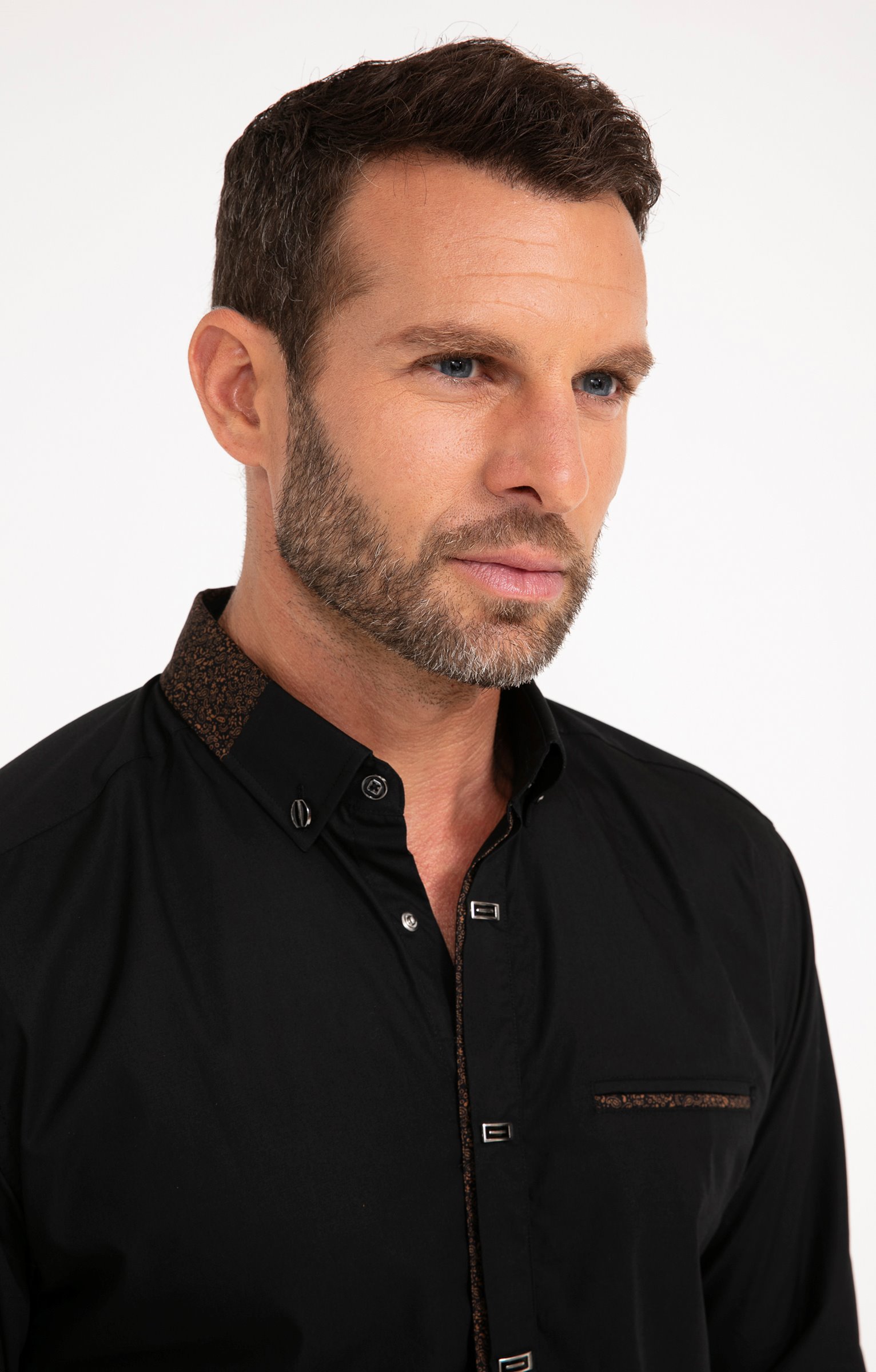 Chemise manches longues ROMANTICO - NOIR