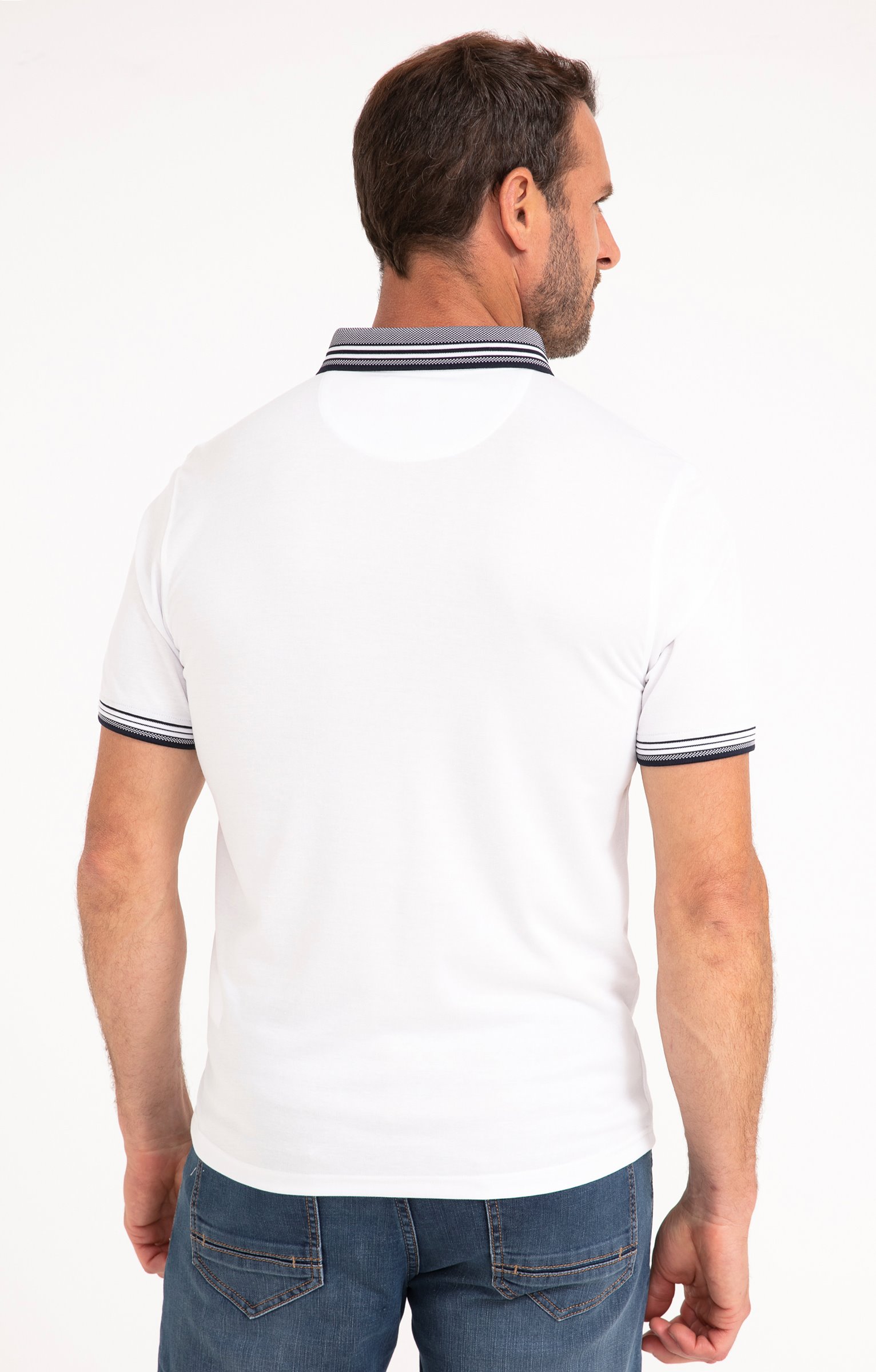 Polo manches courtes Rail Léger - BLANC