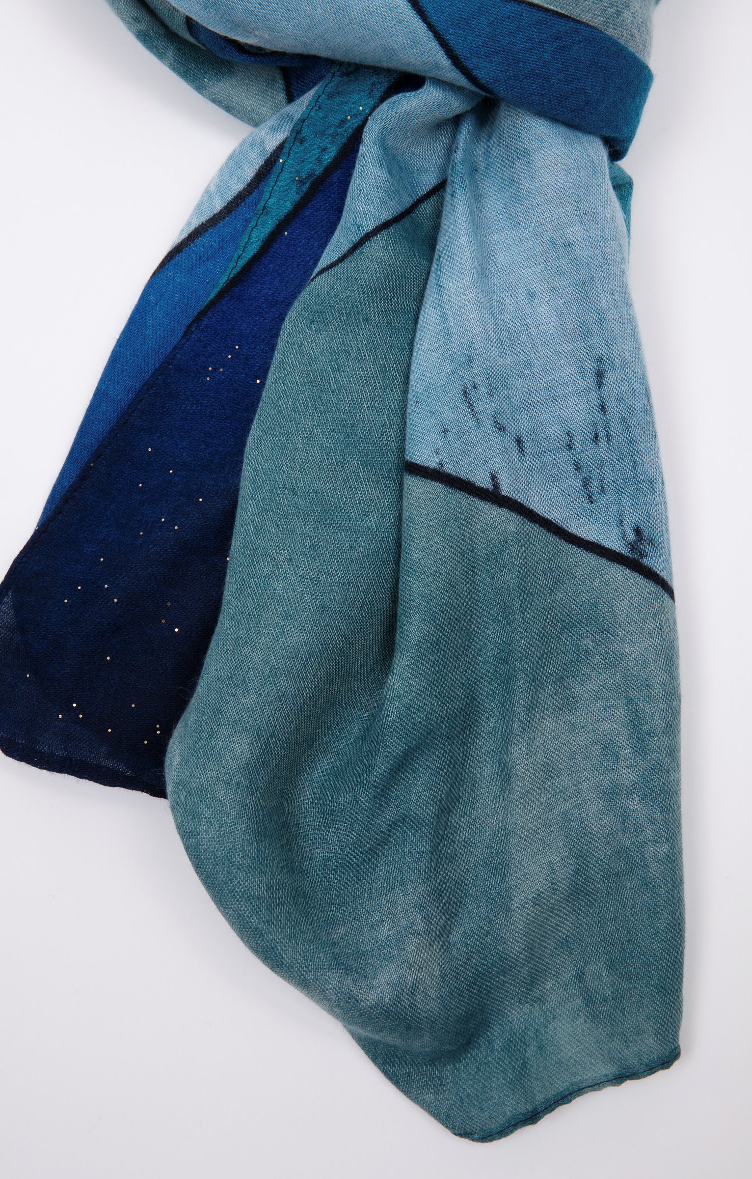 Foulard imprimé patch - BLEU DUR