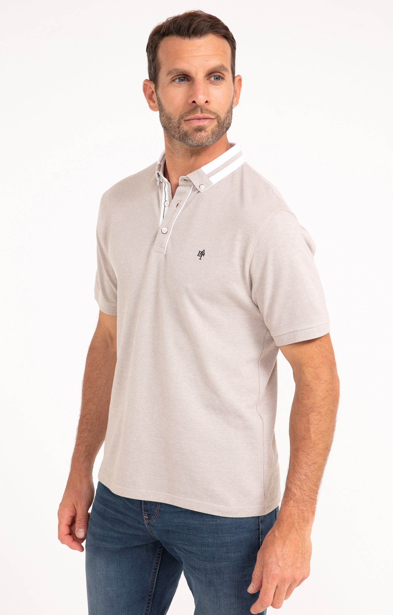 Polo manches courtes Shiny - BEIGE
