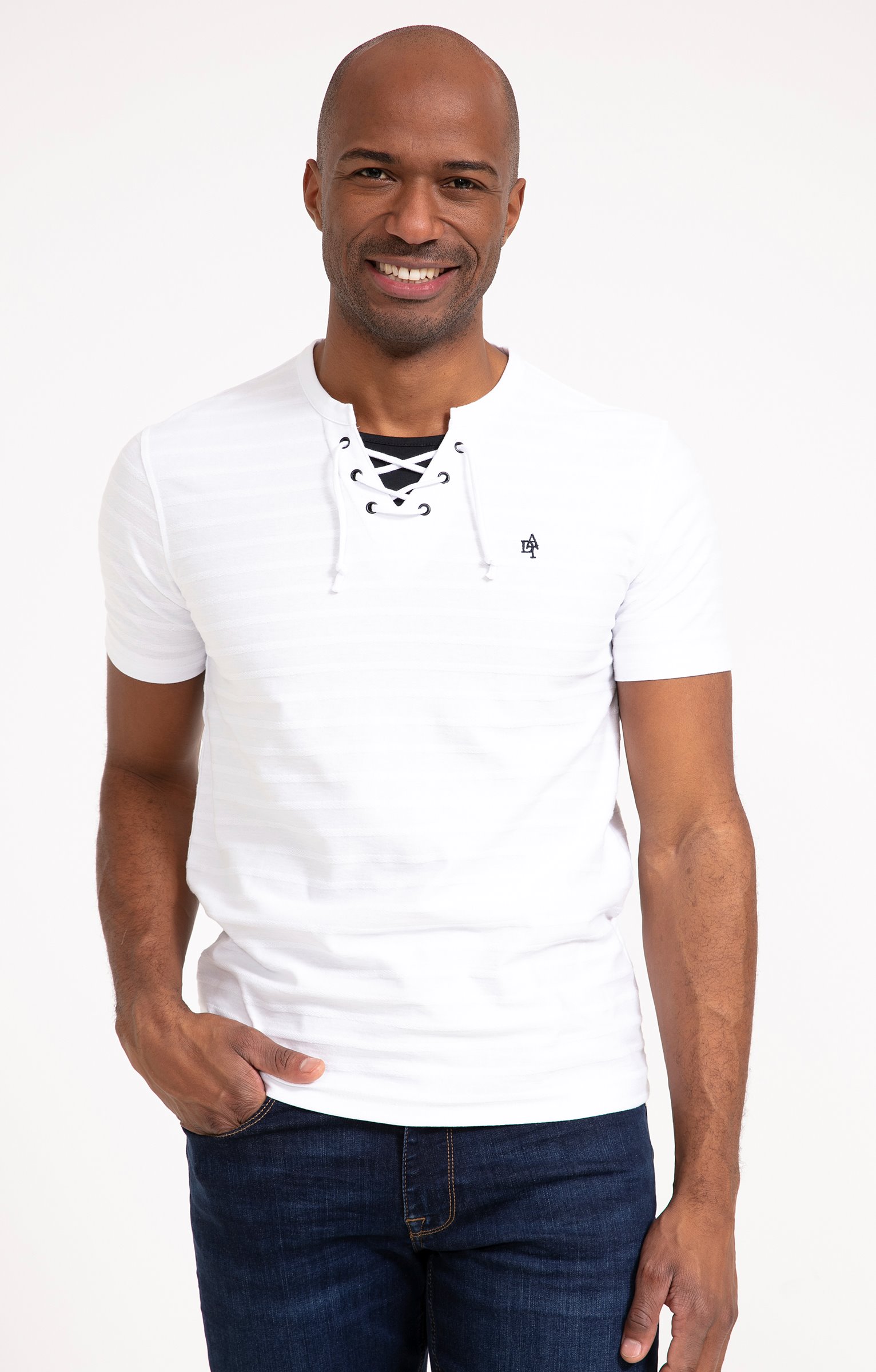 Tee-shirt manches courtes Lacet Cordage - BLANC