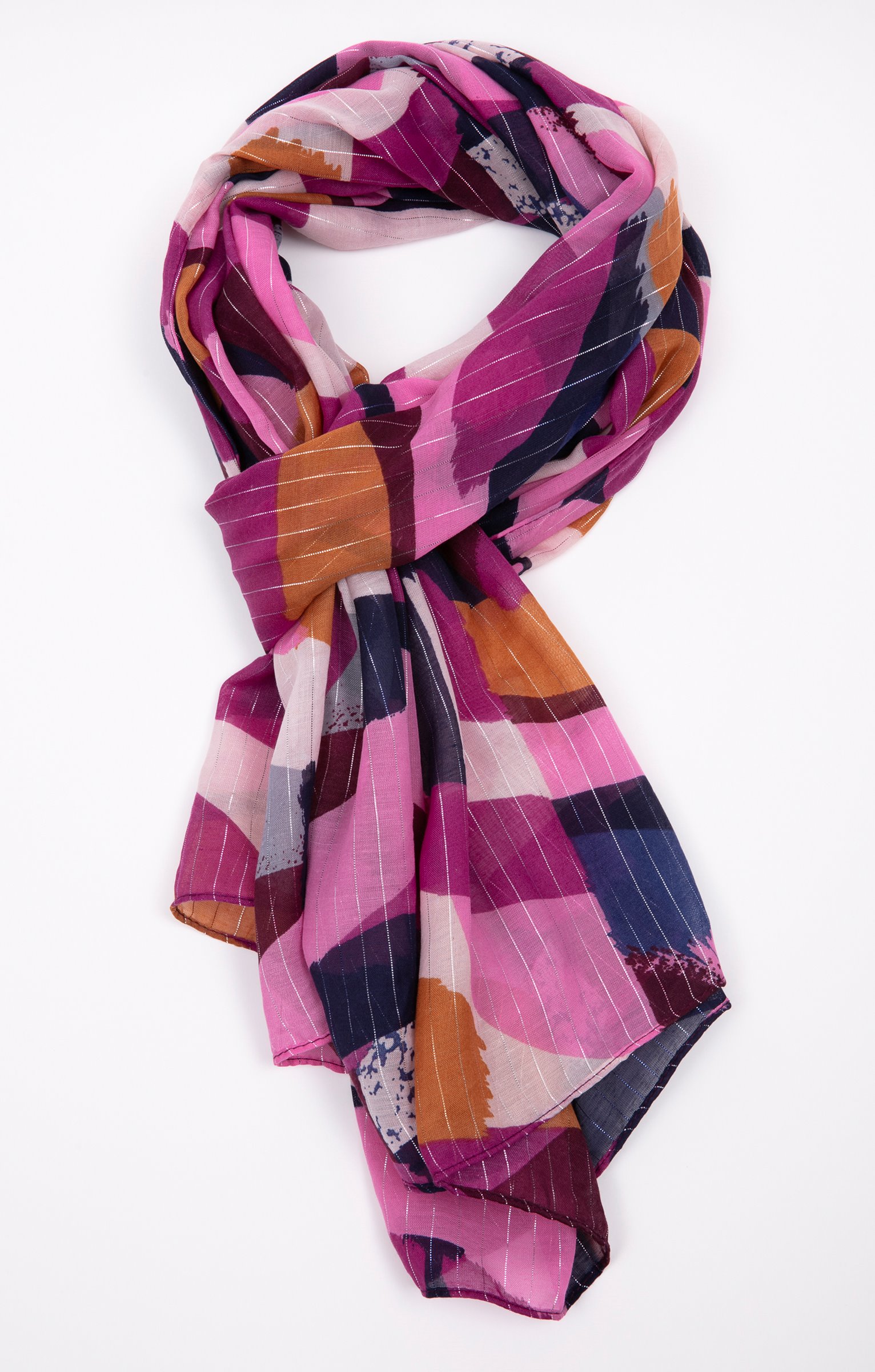 Foulard motif patch - LIE DE VIN