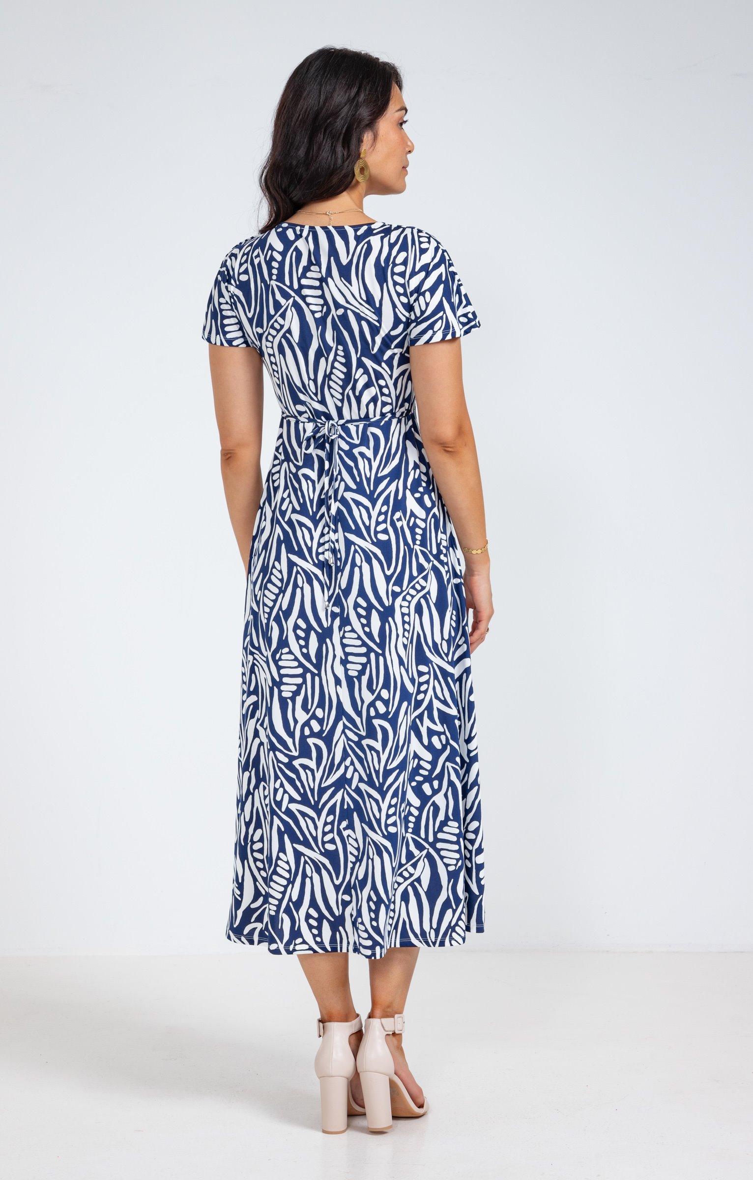 Robe longue en maille  - BLEU