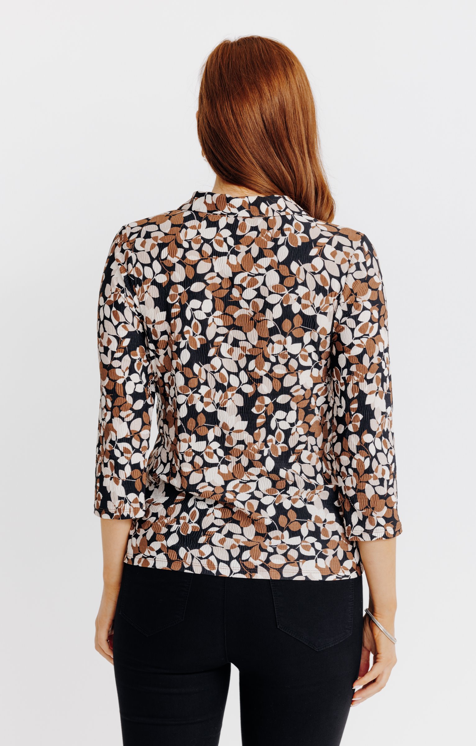 Tee-shirt imprimé esprit chemise - NOIR