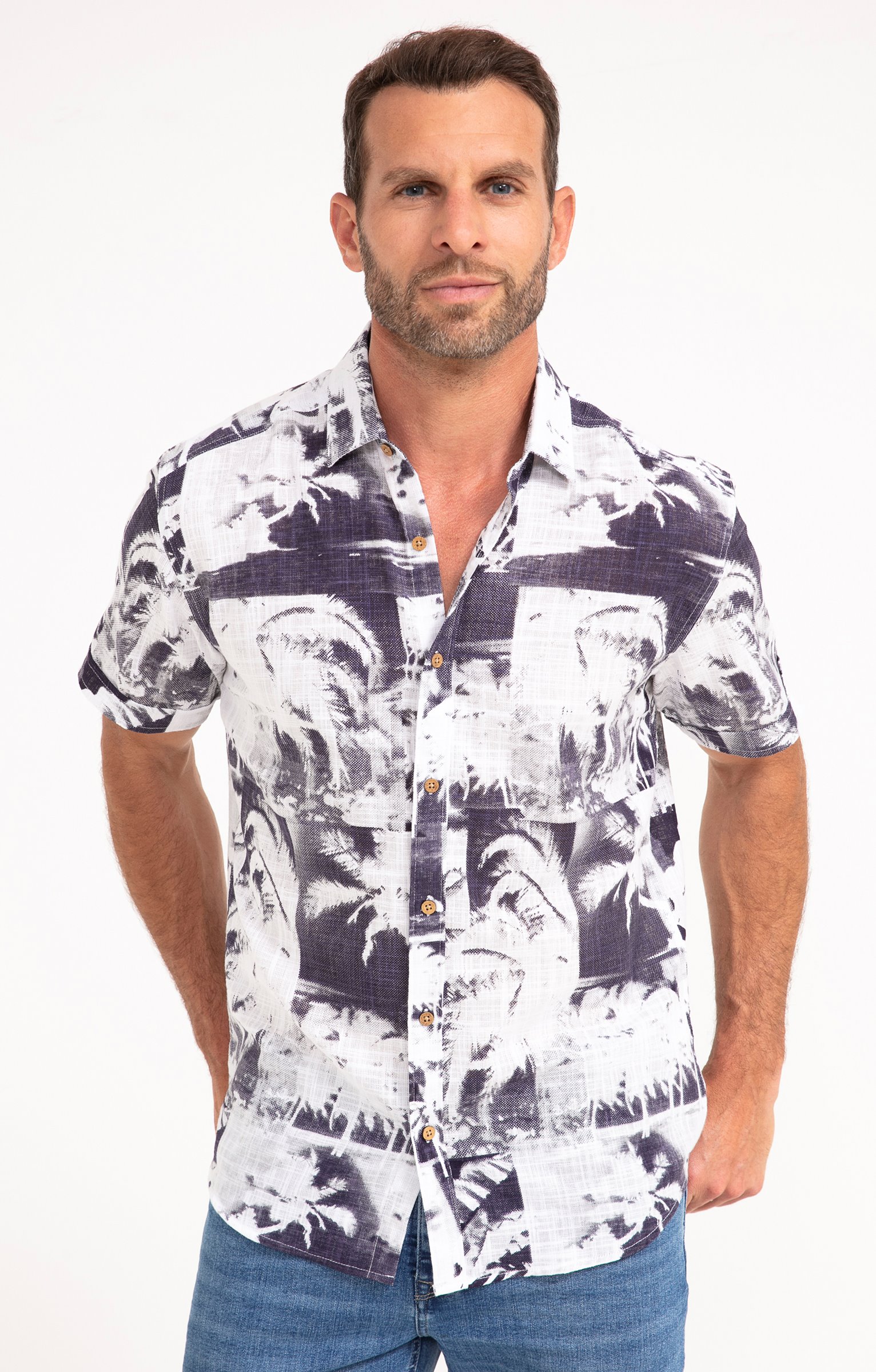 Chemise manches courtes PALMITO - NOIR