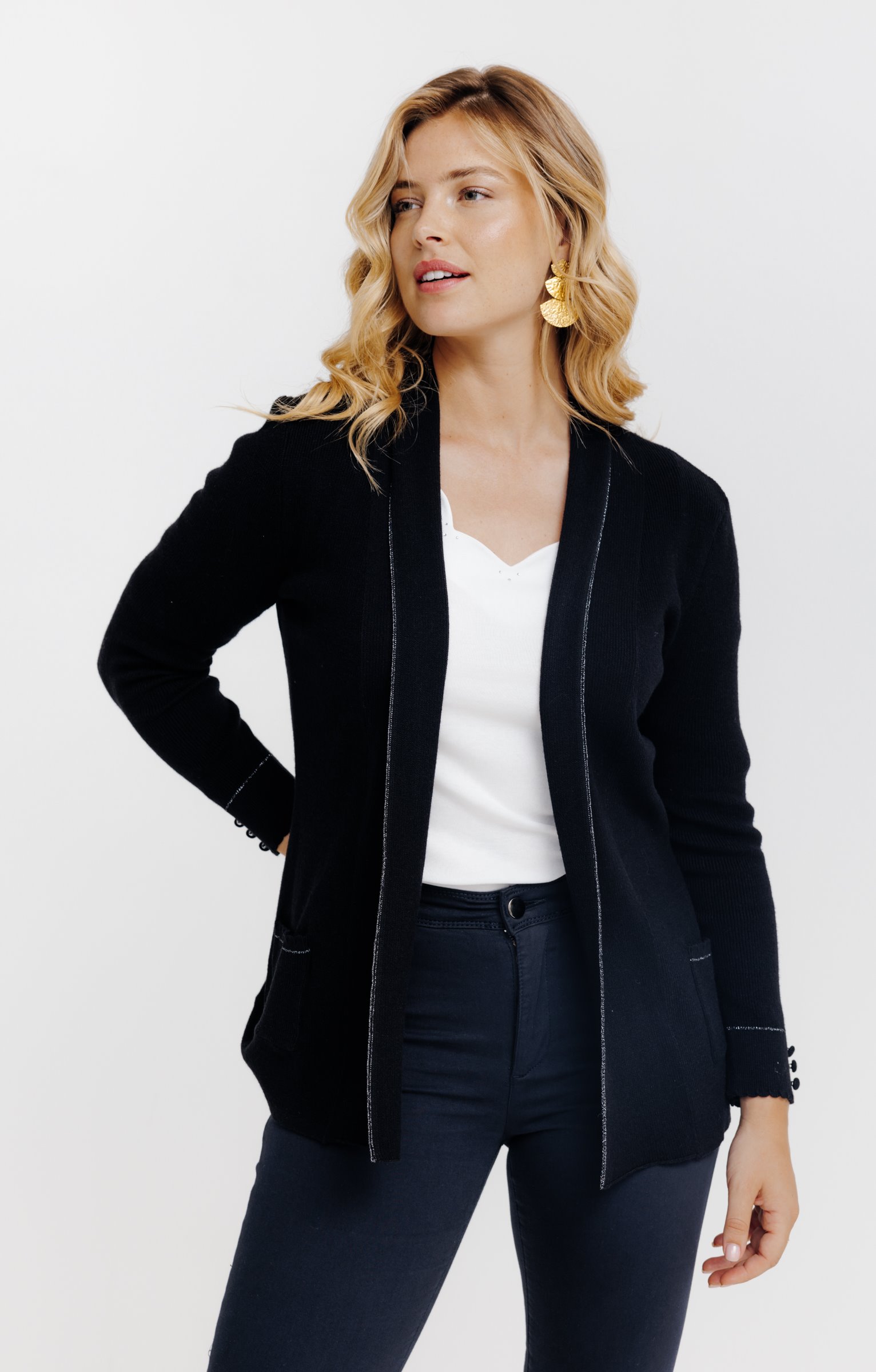 Cardigan côte anglaise - NOIR