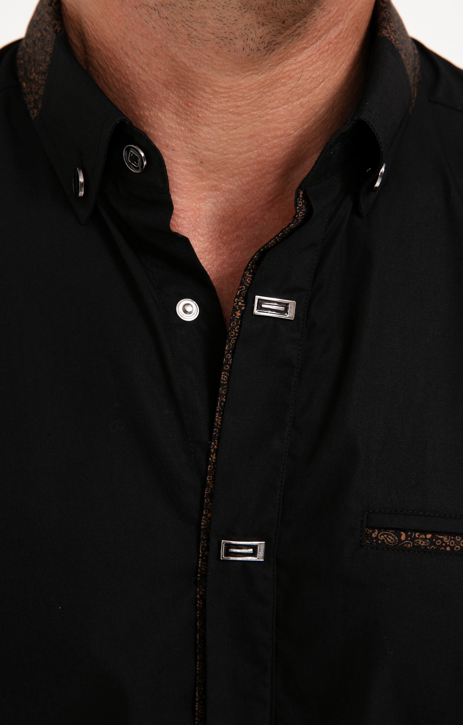 Chemise manches longues ROMANTICO - NOIR