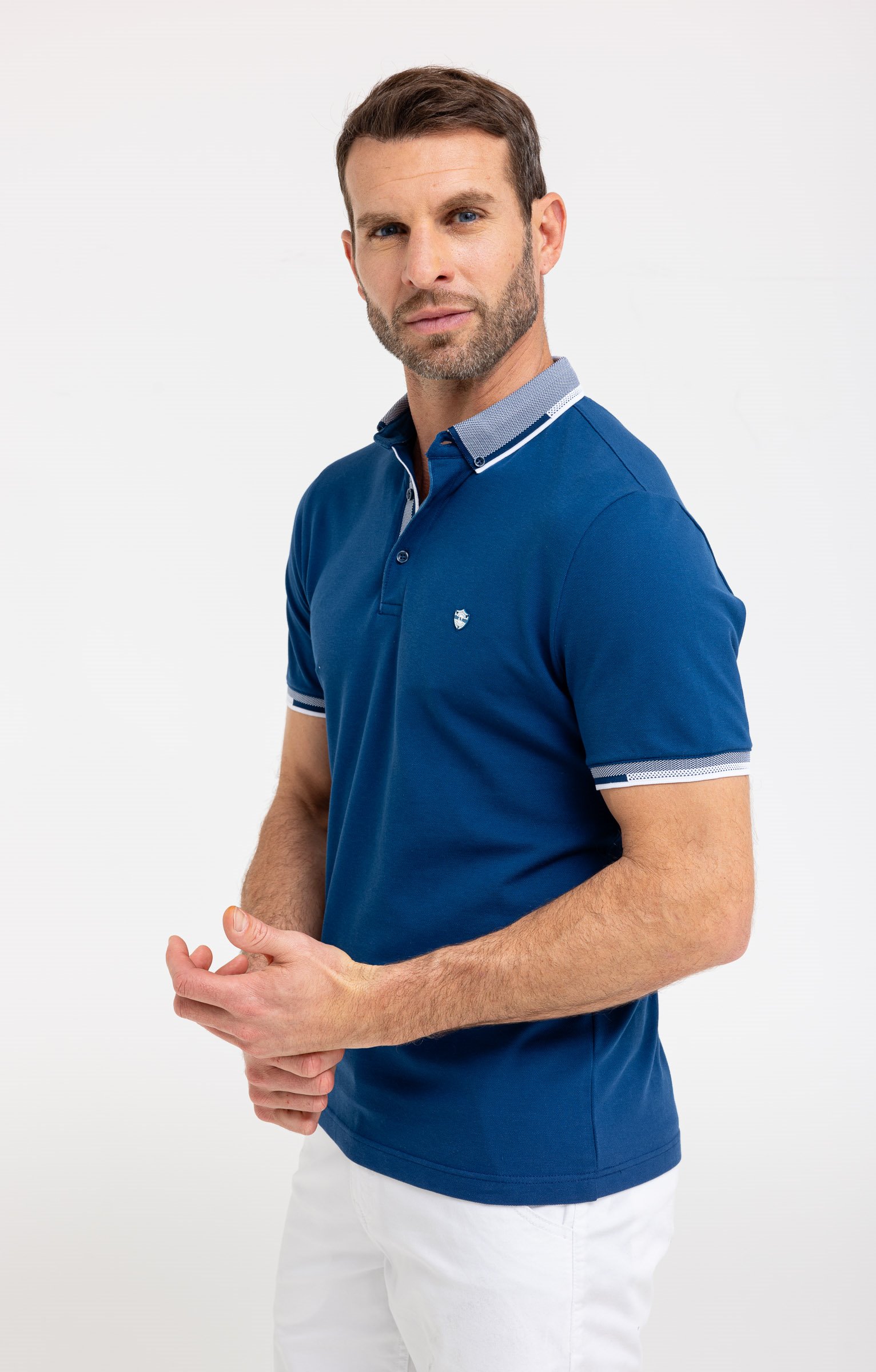 Polo manches courtes Loo - BLEU DUR