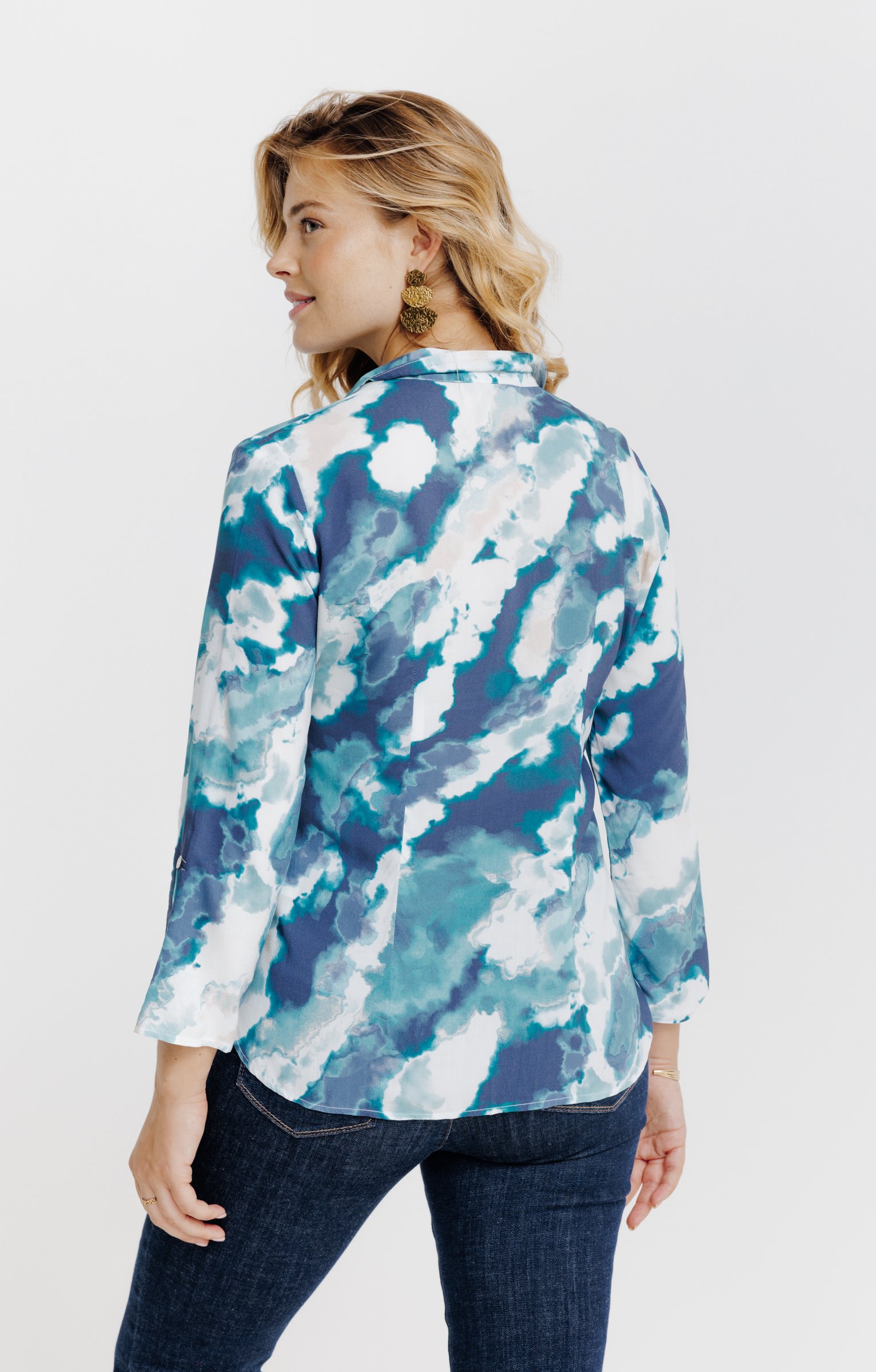 Chemise imprimée  abstrait  - VERT