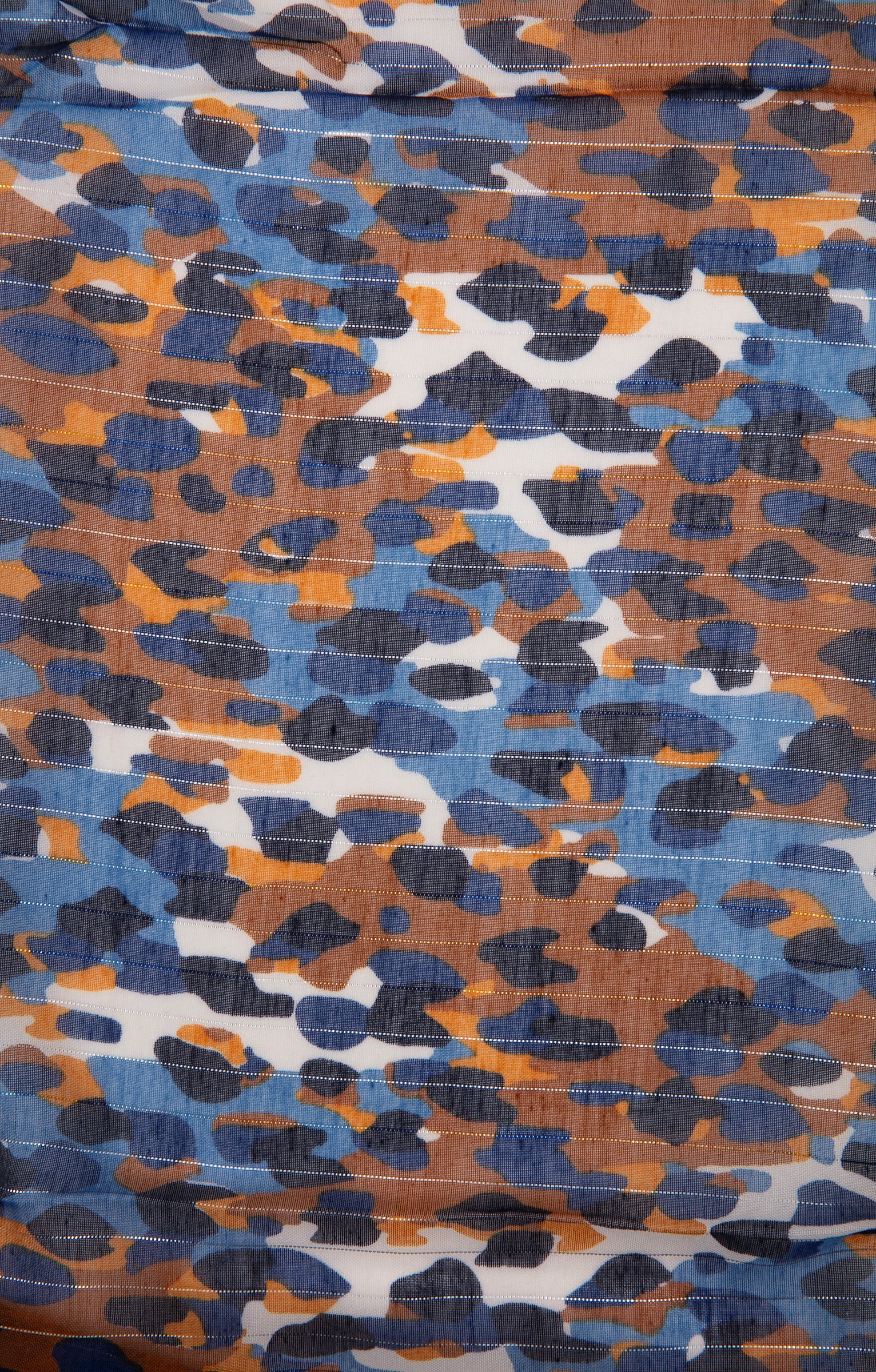 Grand foulard imprimé tachiste - BLEU DUR